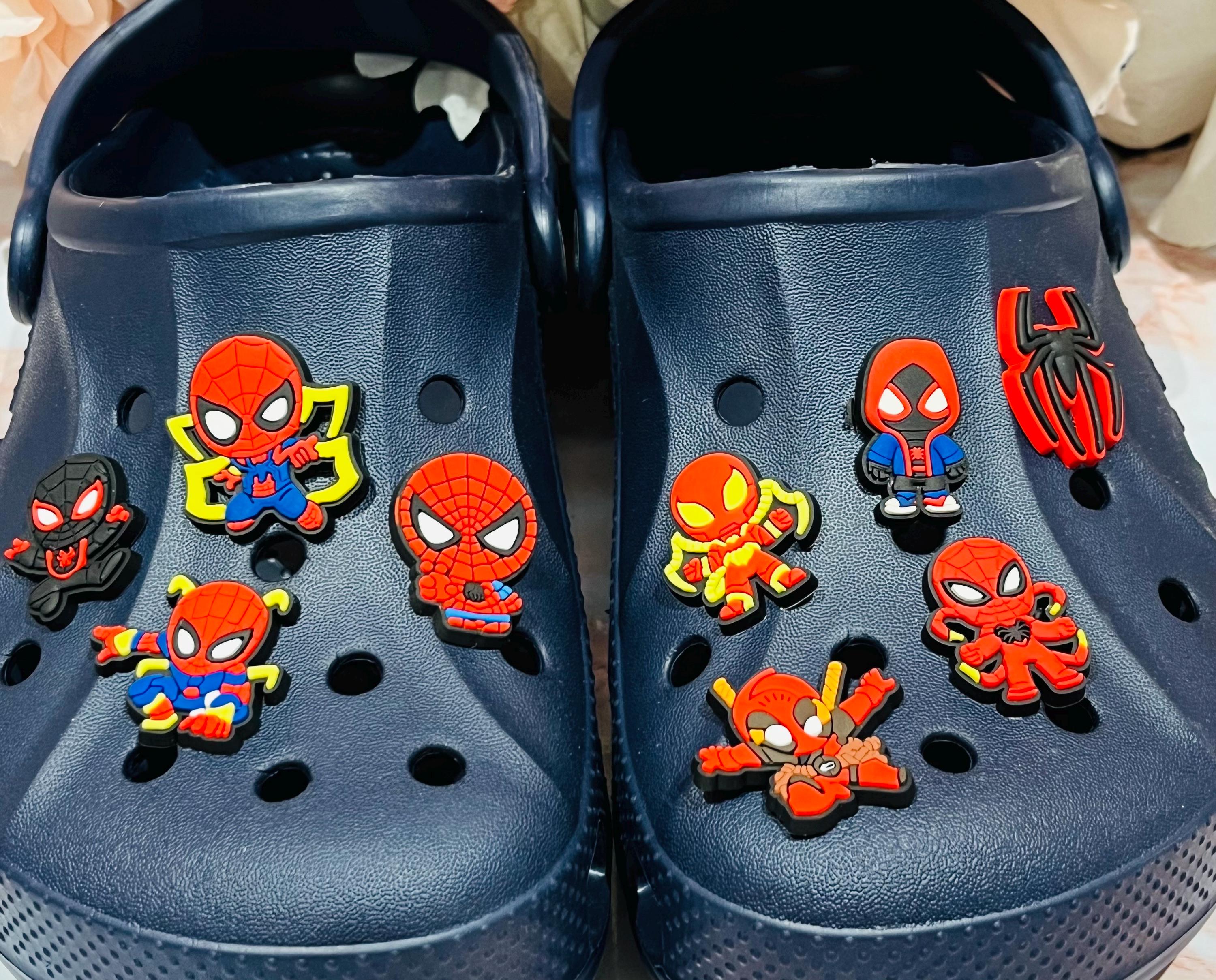 Set of 9 Marvel Spider-Man Superhero Croc Charms | Shoe Accessories Charms | Boys Holiday Croc Shoe Charms BUNDLE