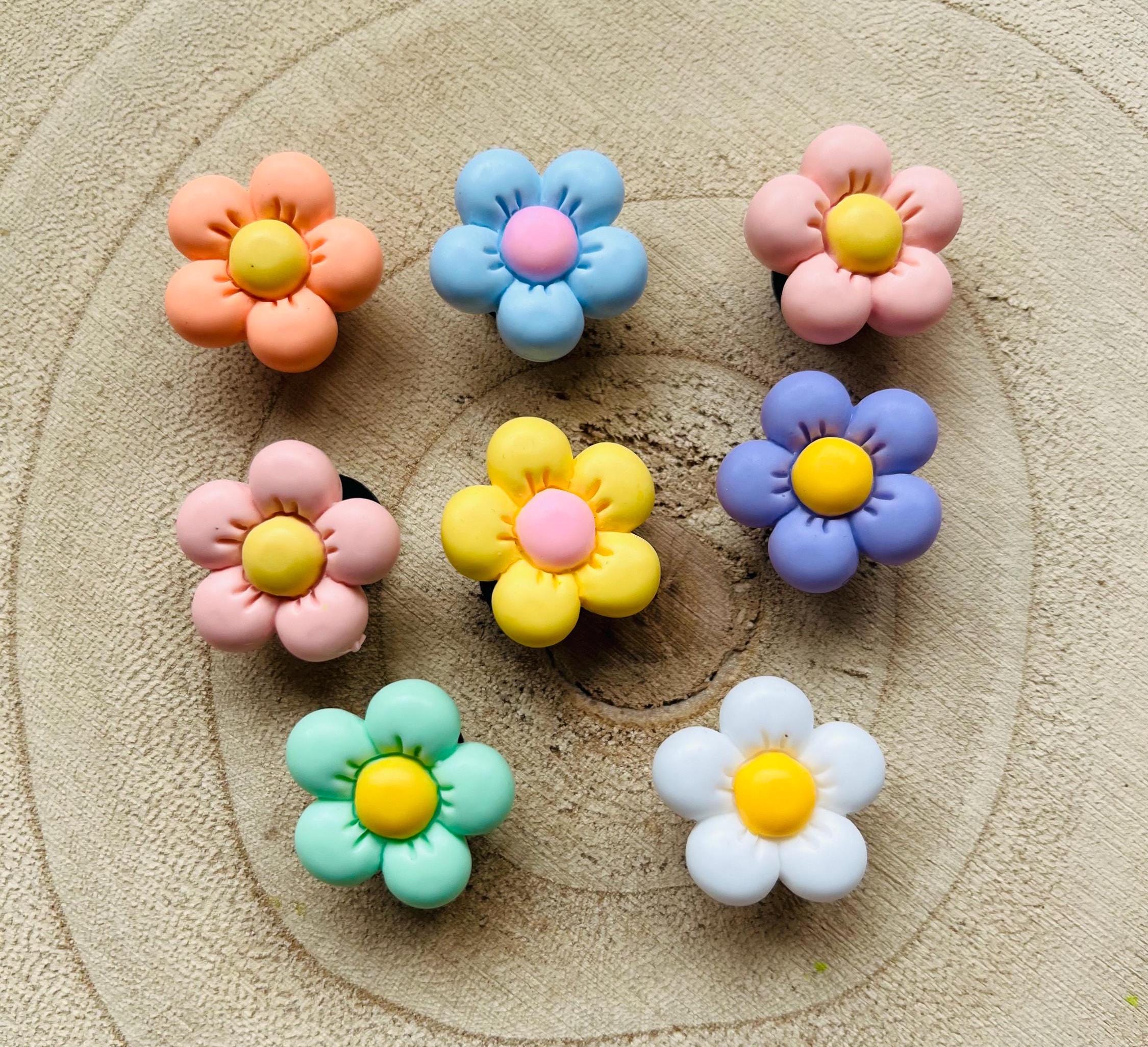Pastel Flower Croc Charms - Set of 8 Girly Shoe Accessories
