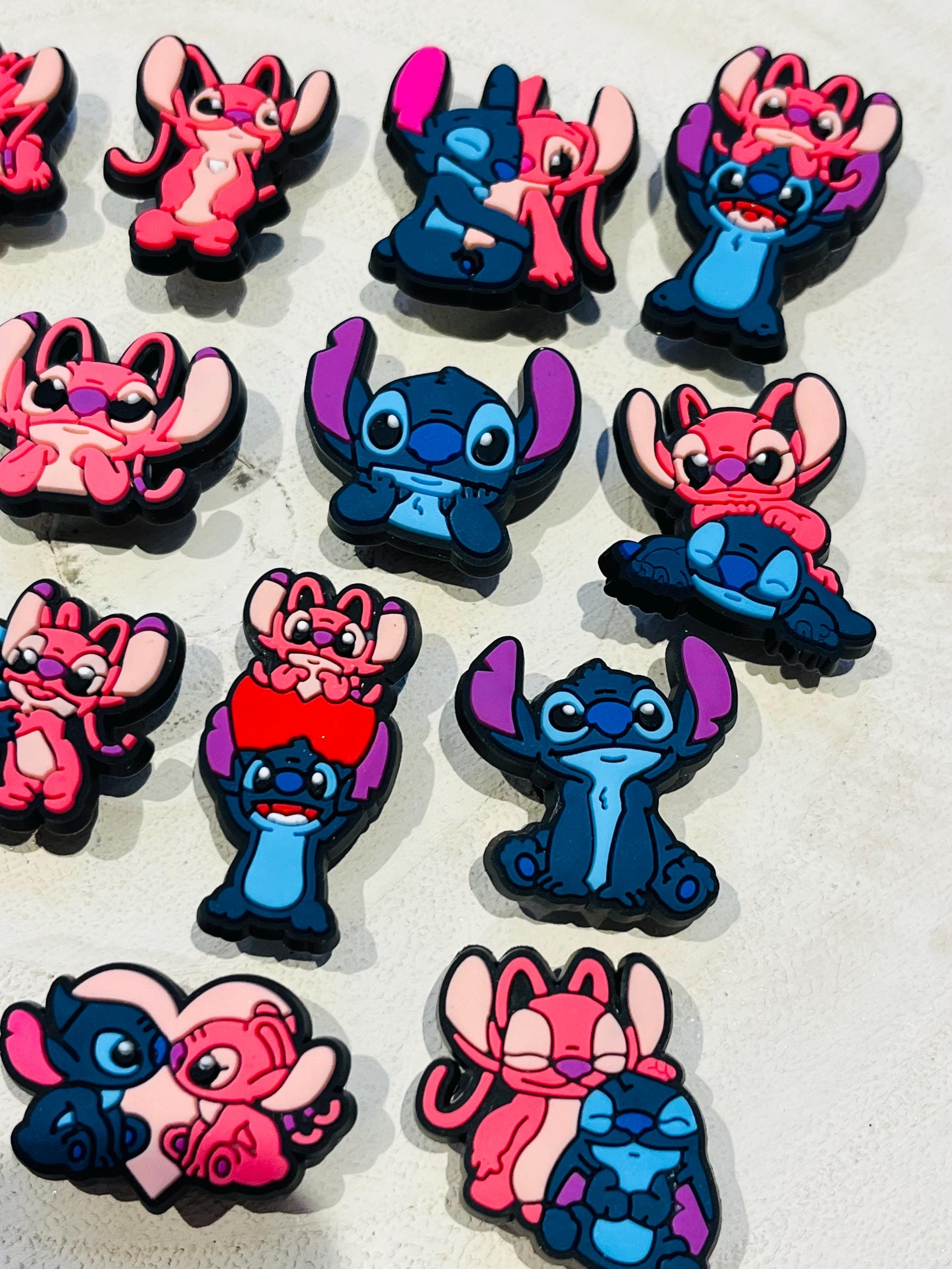 Disney Stitch & Angel Shoe Charm | Disneyland Croc Charms | Christmas Stocking Fillers | Shoe PVC Charm Set of 15