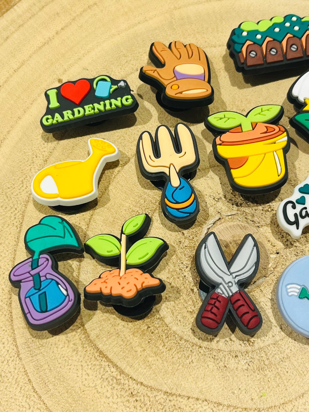 Gardening Croc Charms - 15 Piece Colorful Garden Clog Shoe Accessories