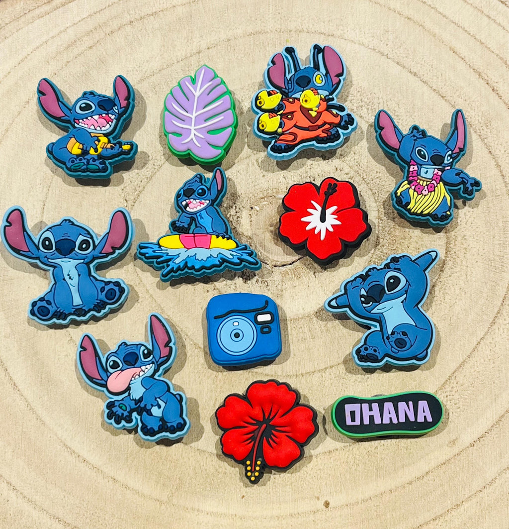 Set of 12 Stitch Disney Character Croc Charm Shoe Charms