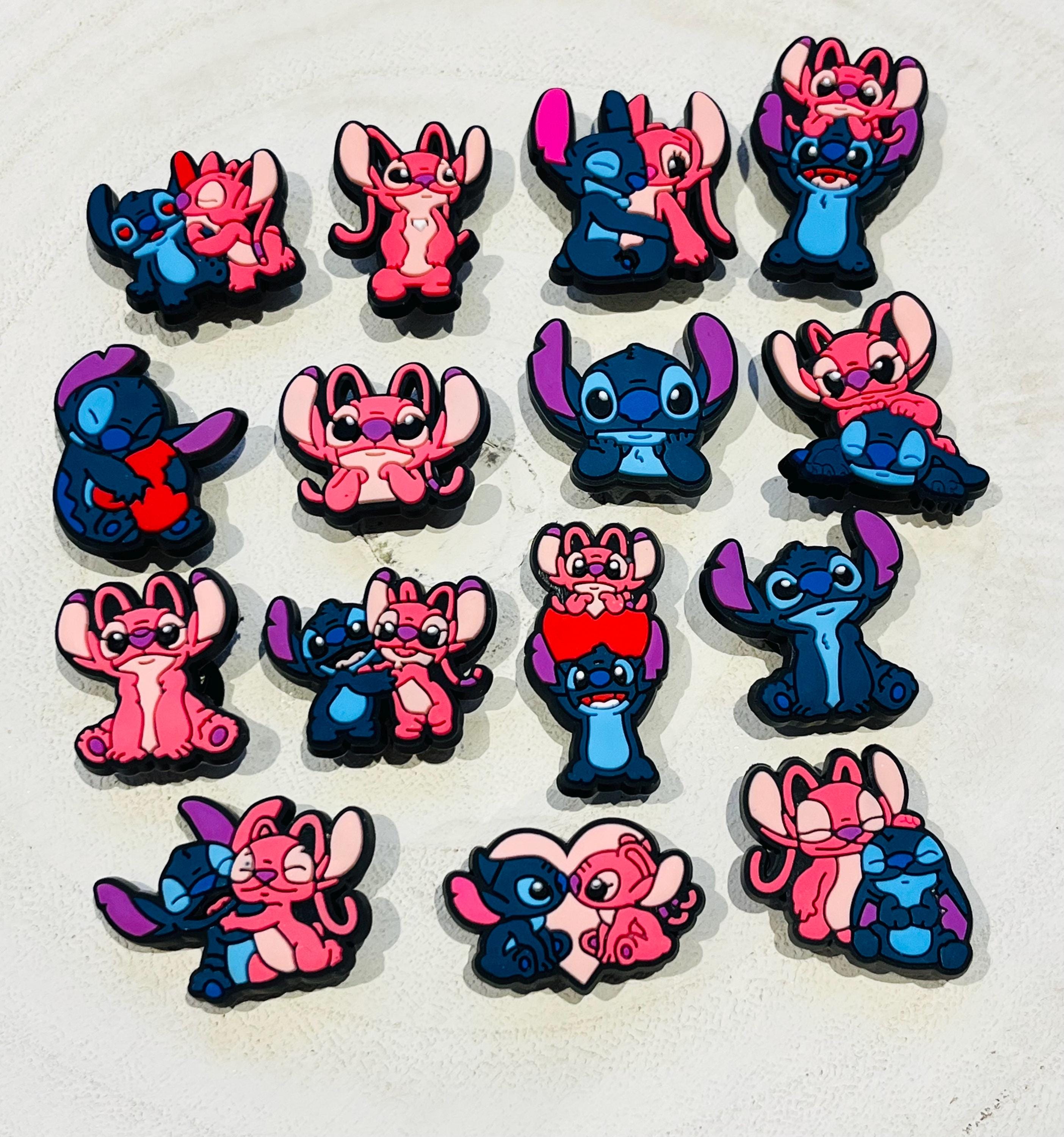 Disney Stitch & Angel Shoe Charm | Disneyland Croc Charms | Christmas Stocking Fillers | Shoe PVC Charm Set of 15