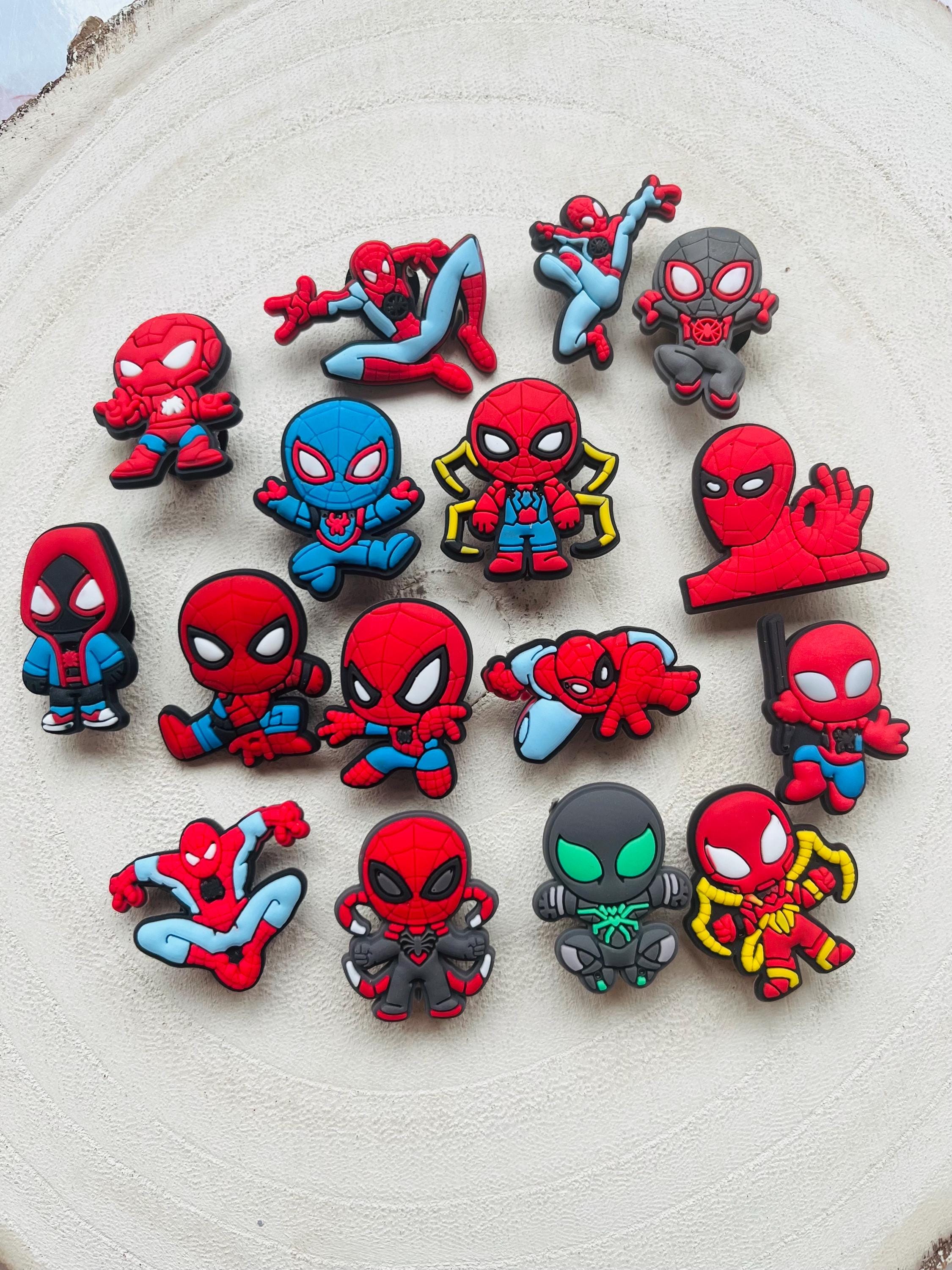 16 Spiderman Superhero Marvel Croc Charms For Boys Holiday Clog Shoe Accessories BUNDLE