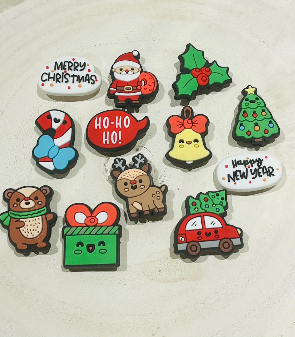 set of 12 christmas croc charms