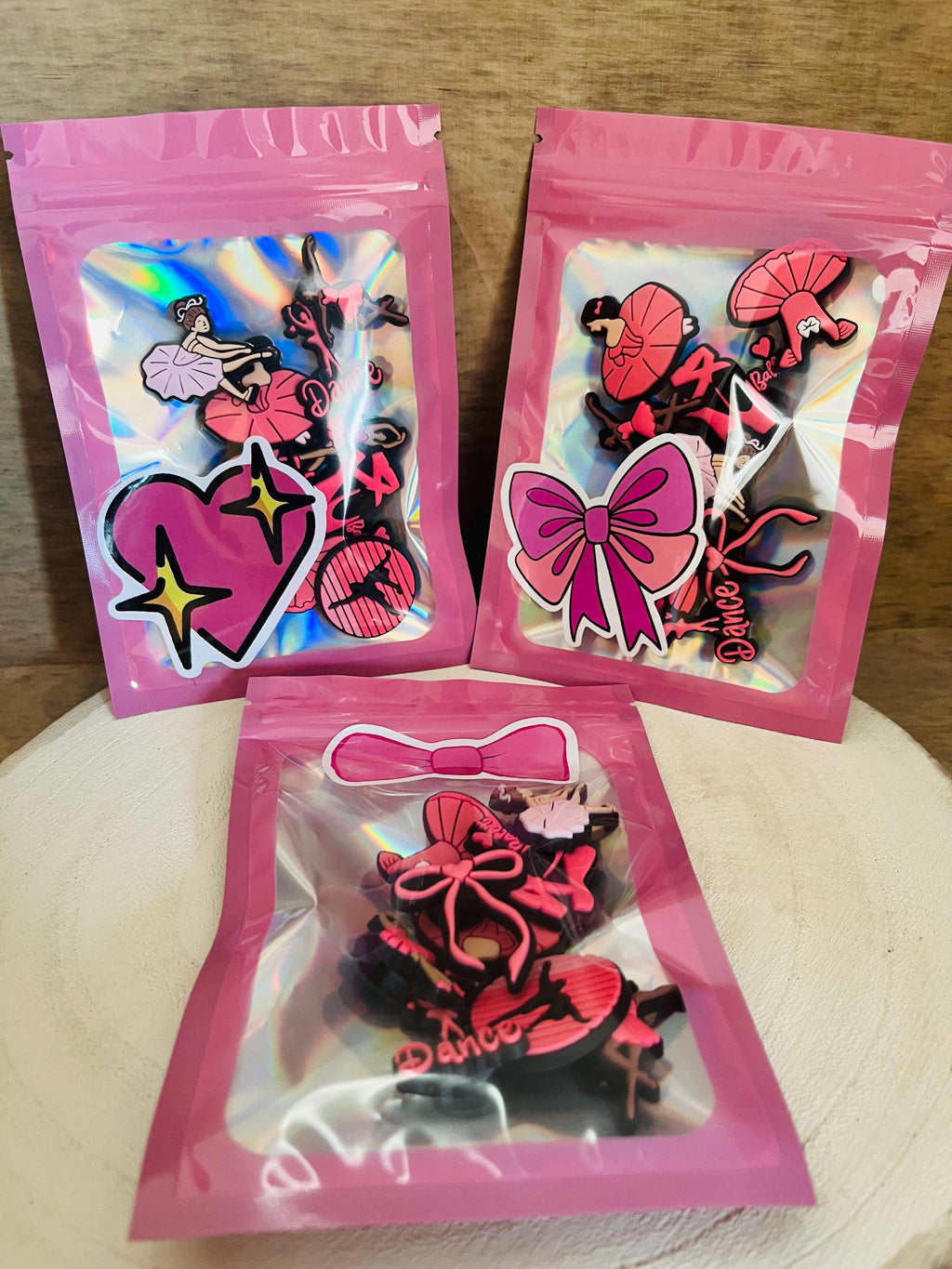 Ballet Croc Charms - Pink Dance Shoe Clog Accessories - 9 Piece Set