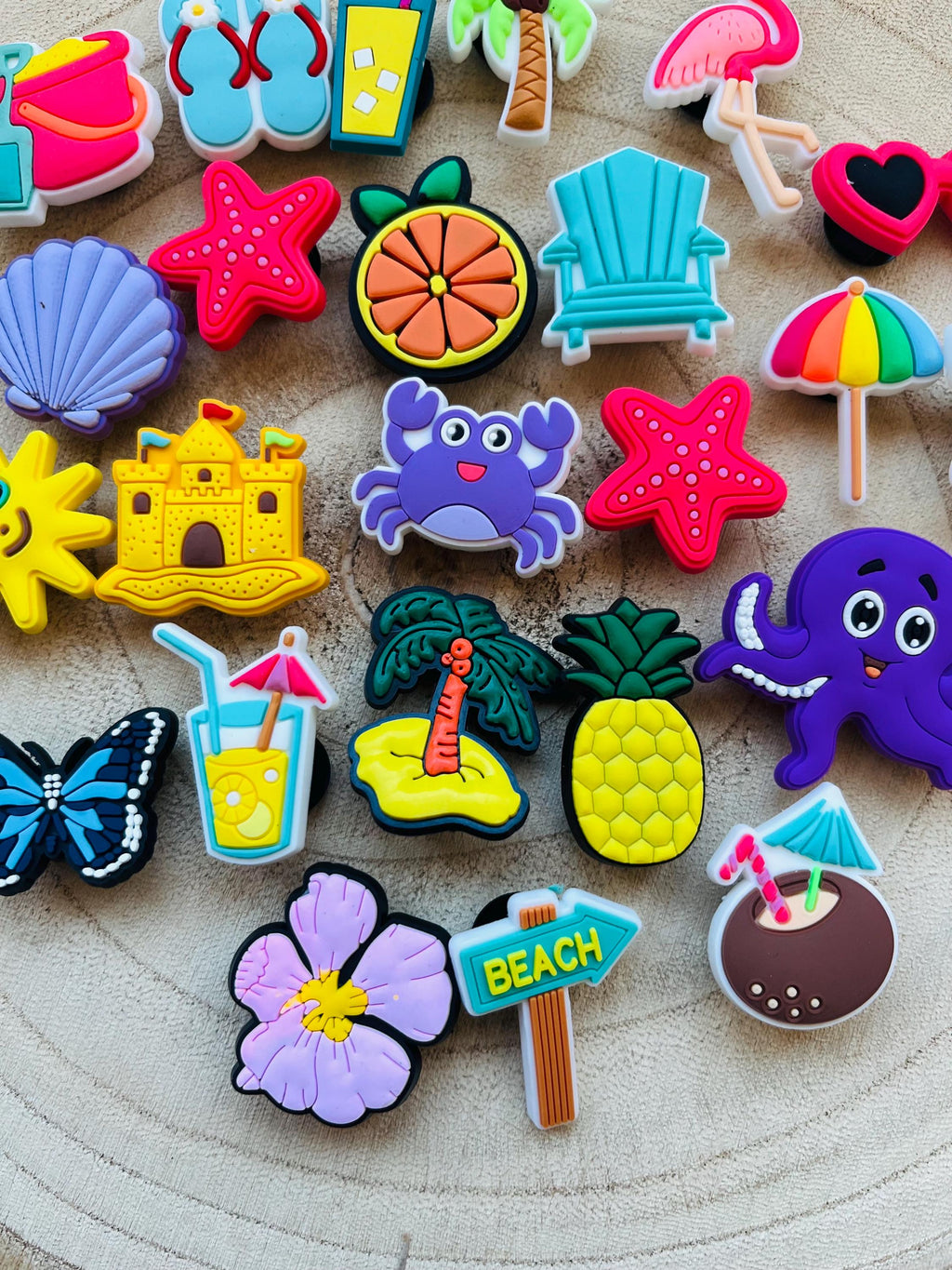 Beach Croc Charms: Summertime Family Pack, 25 Piece Clog Accessories