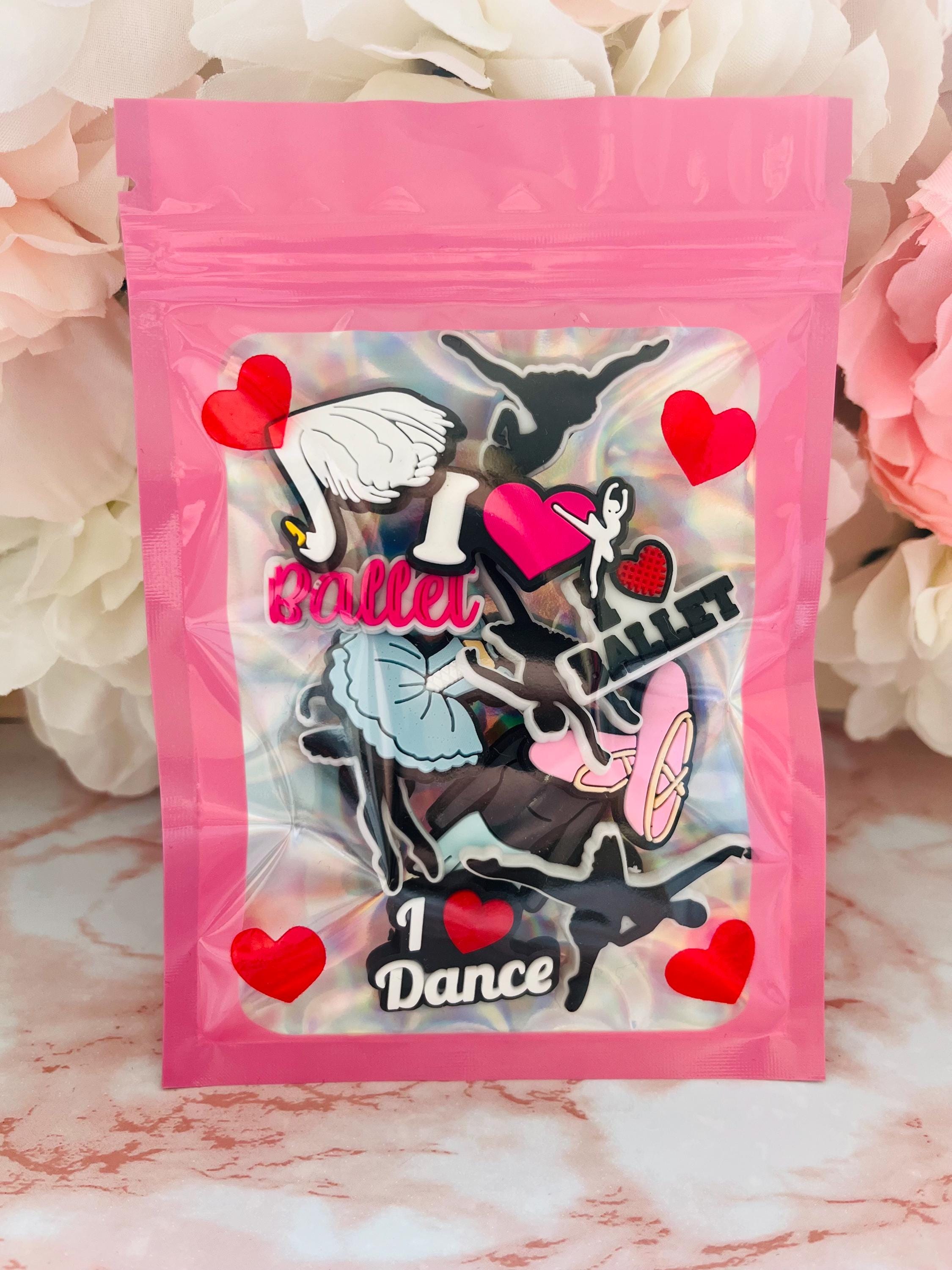 Pack of 12 Dance Ballet Croc Shoe Accessories Tutu Swan Ballerina Ballet Shoes Dance Gifts Dance Teacher Cute Girl Shoe Charms Pink Bag