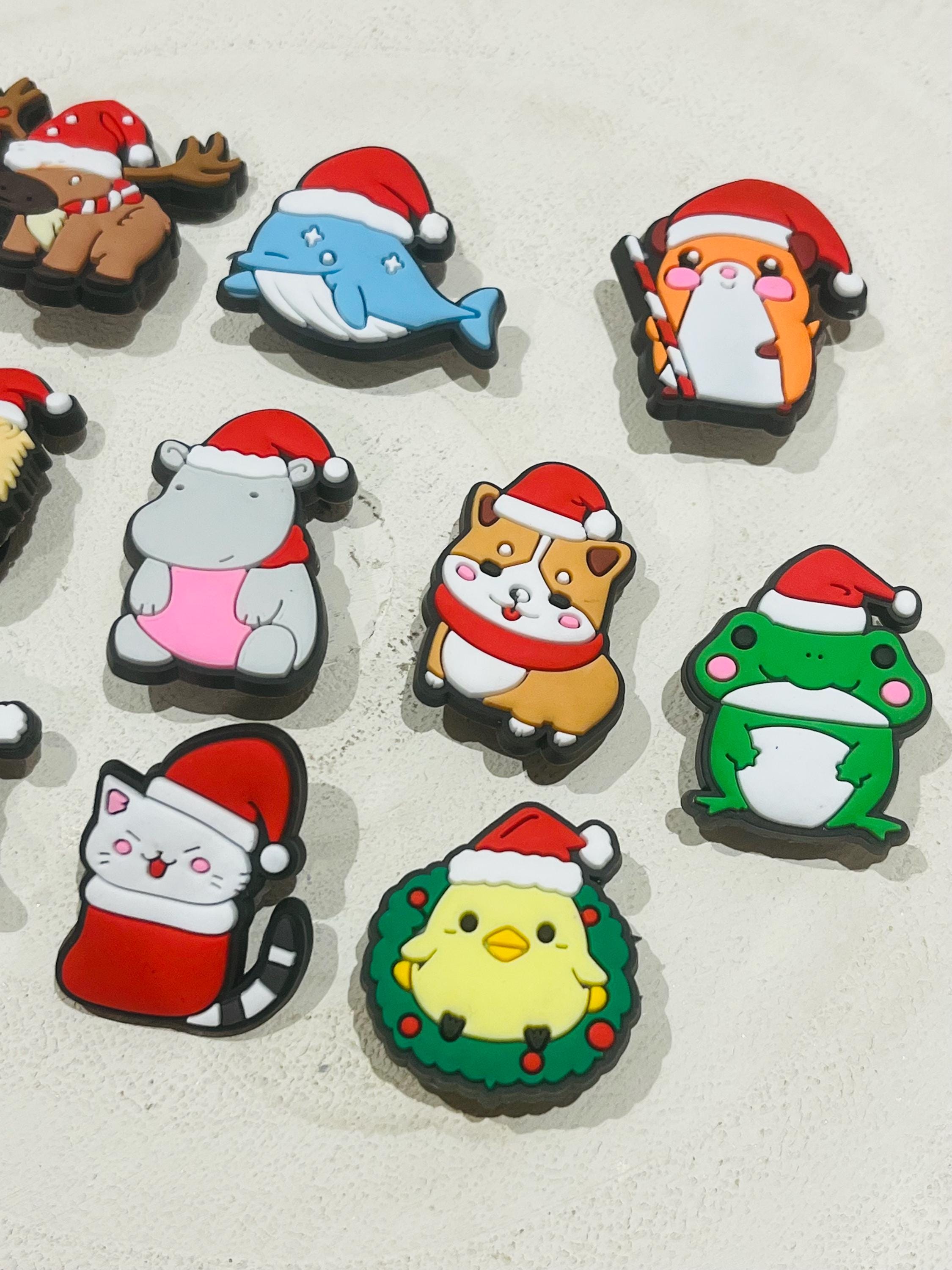 set of 10 animal christmas croc charms