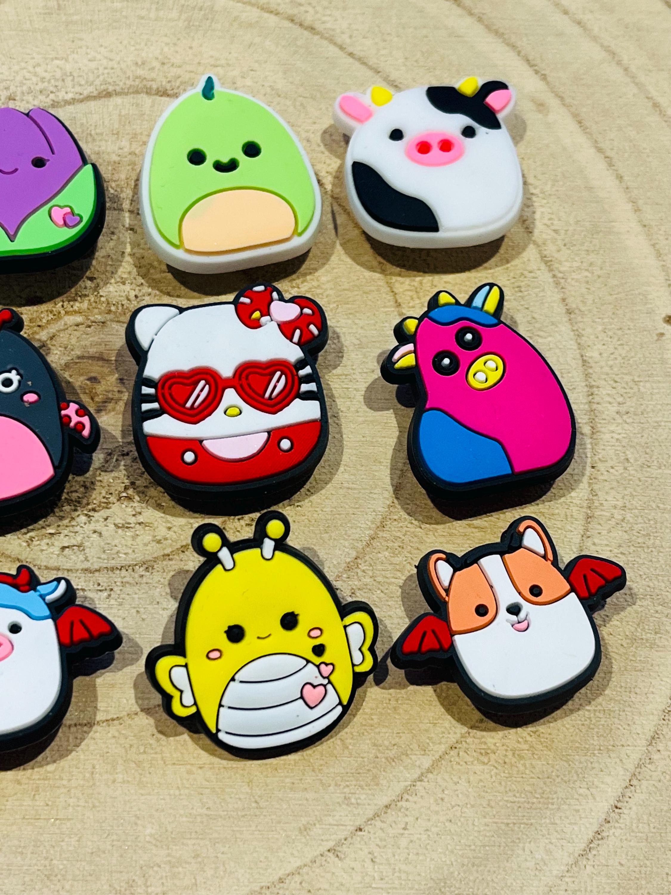 Squish Mellow Croc Charms: Animal Shoe Accessories - Set of 12