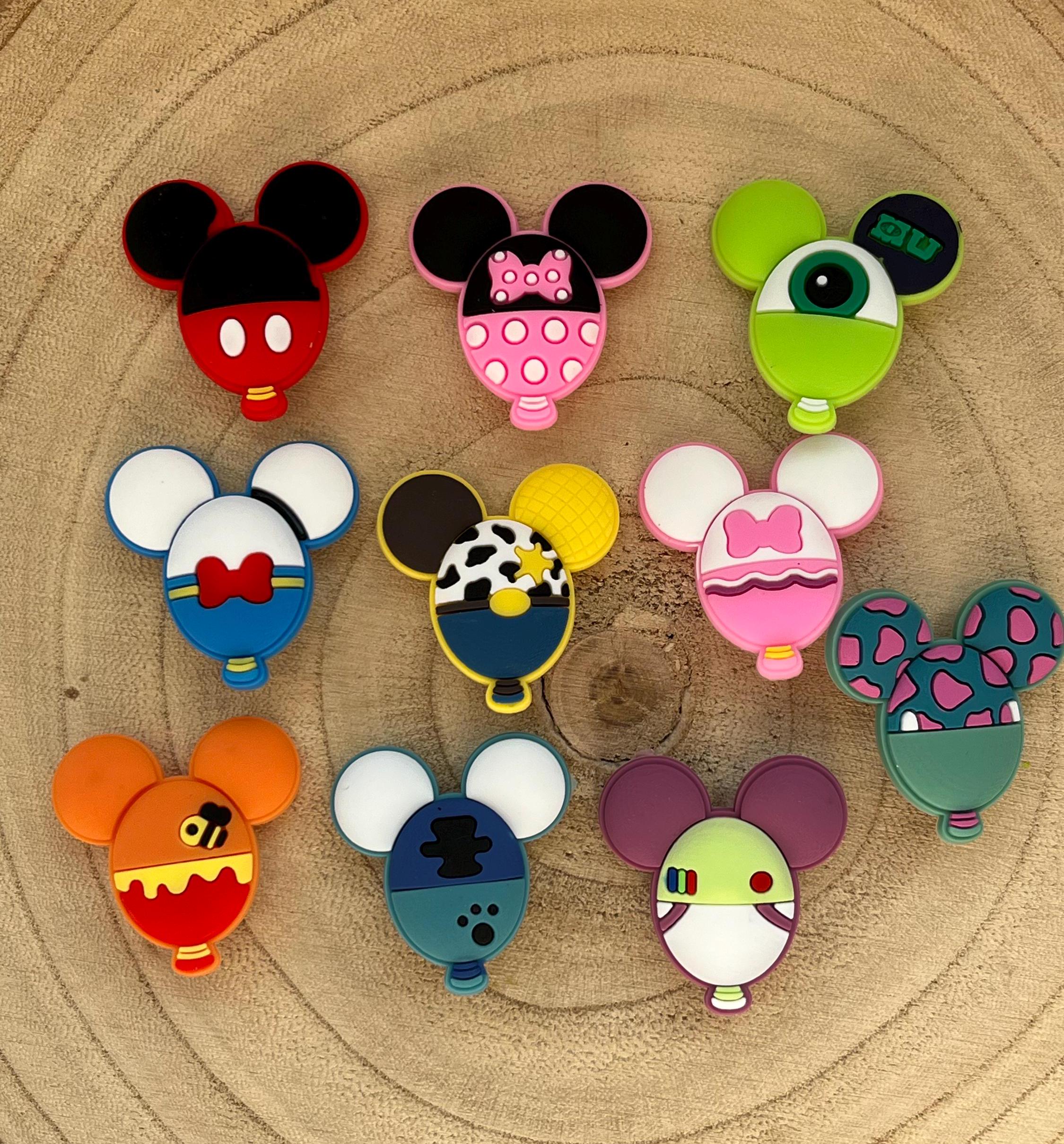 Set of 10 Disney Croc Charms | Minnie Mickey Buzz Stitch Jessie Monster Inc Disneyland Croc Charms Kids Shoe Accessories Clog Charms