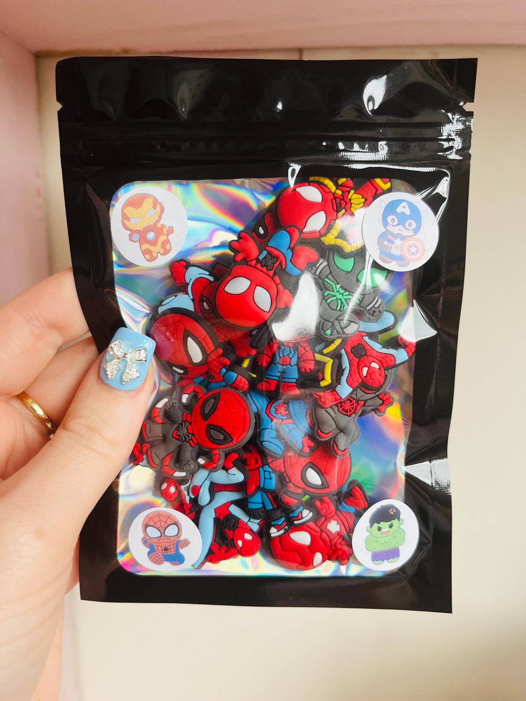 Spiderman Croc Charms: Superhero Shoe Accessories, Set of 16