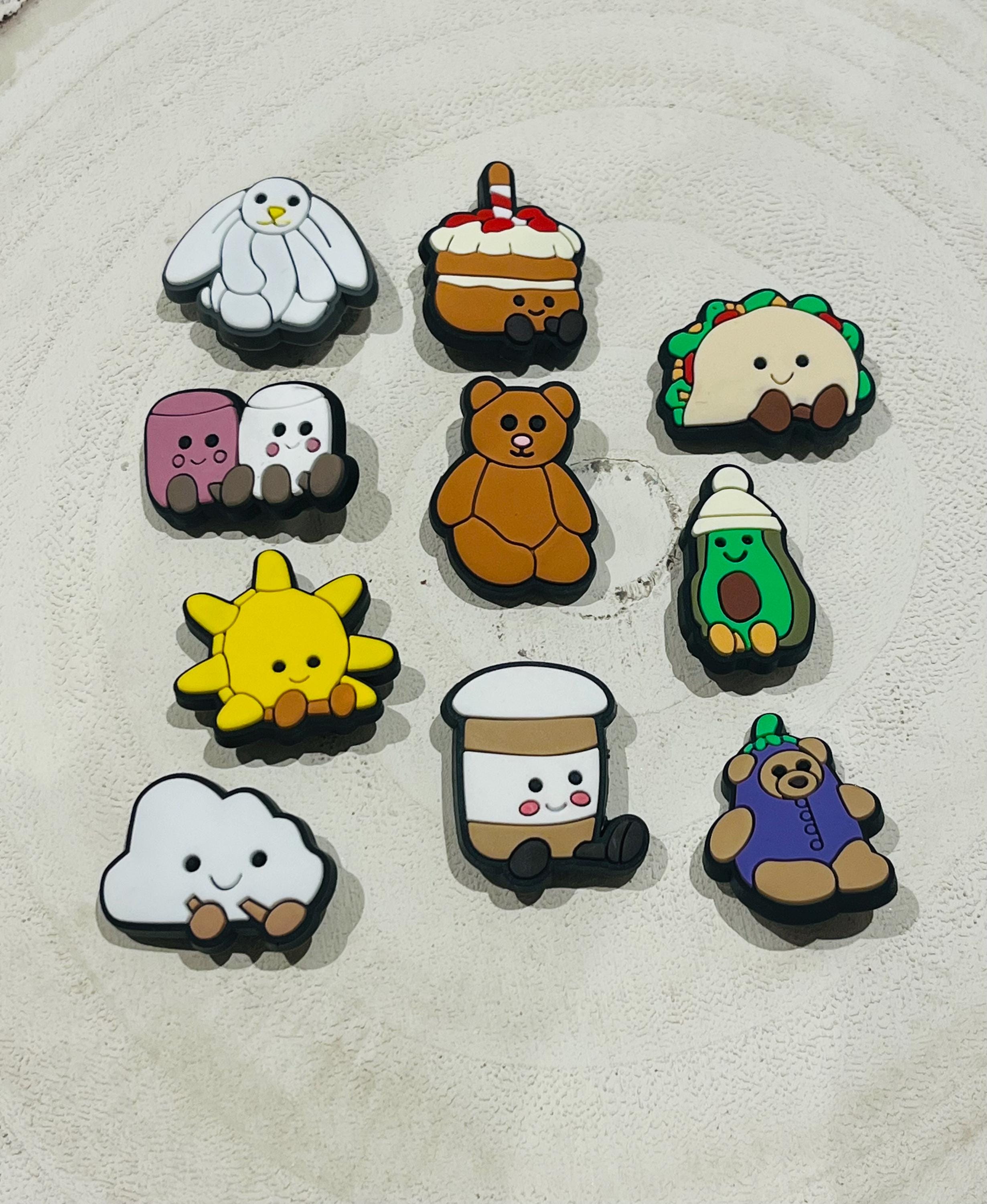 Set of 10 Jelly Cat Croc Charms PVC Shoe Accessories