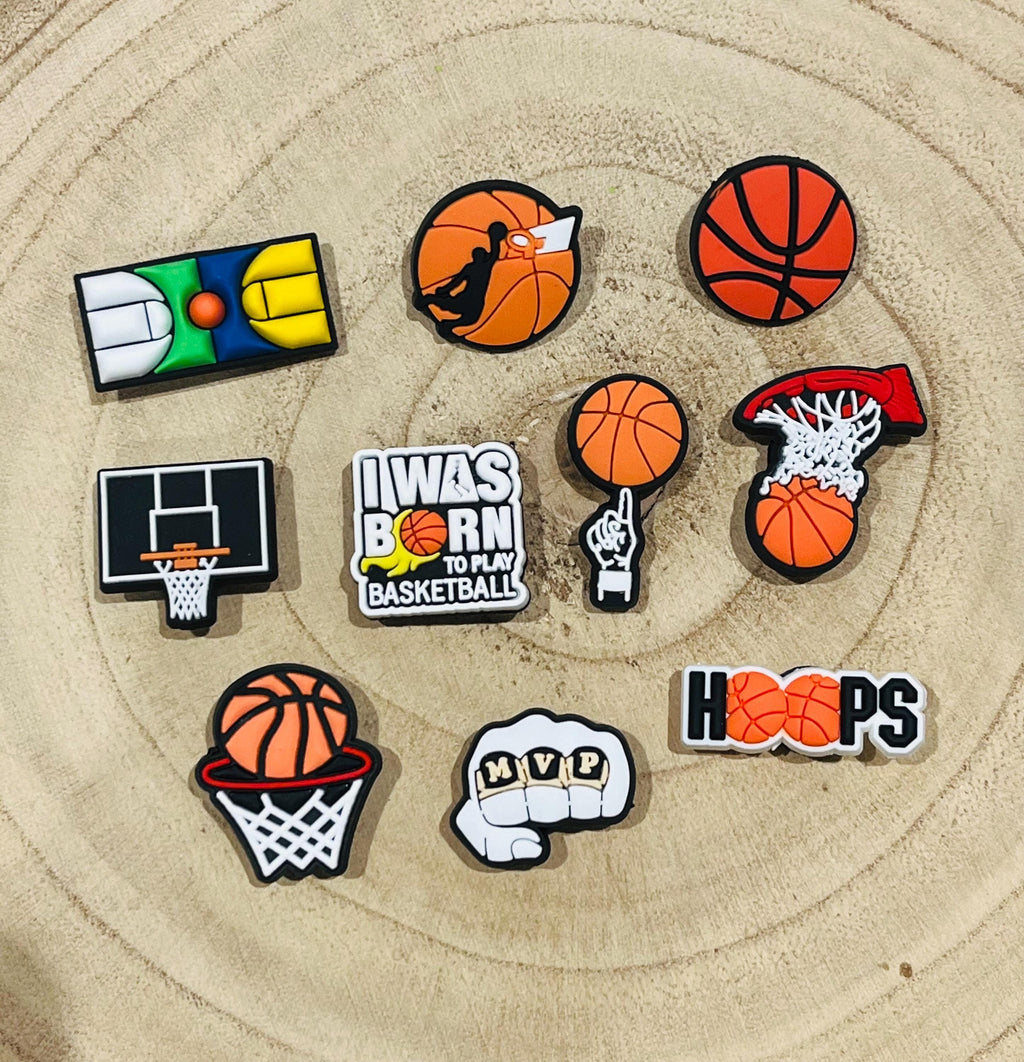 Pack of 10 Boys Basketball Croc Shoe Charms