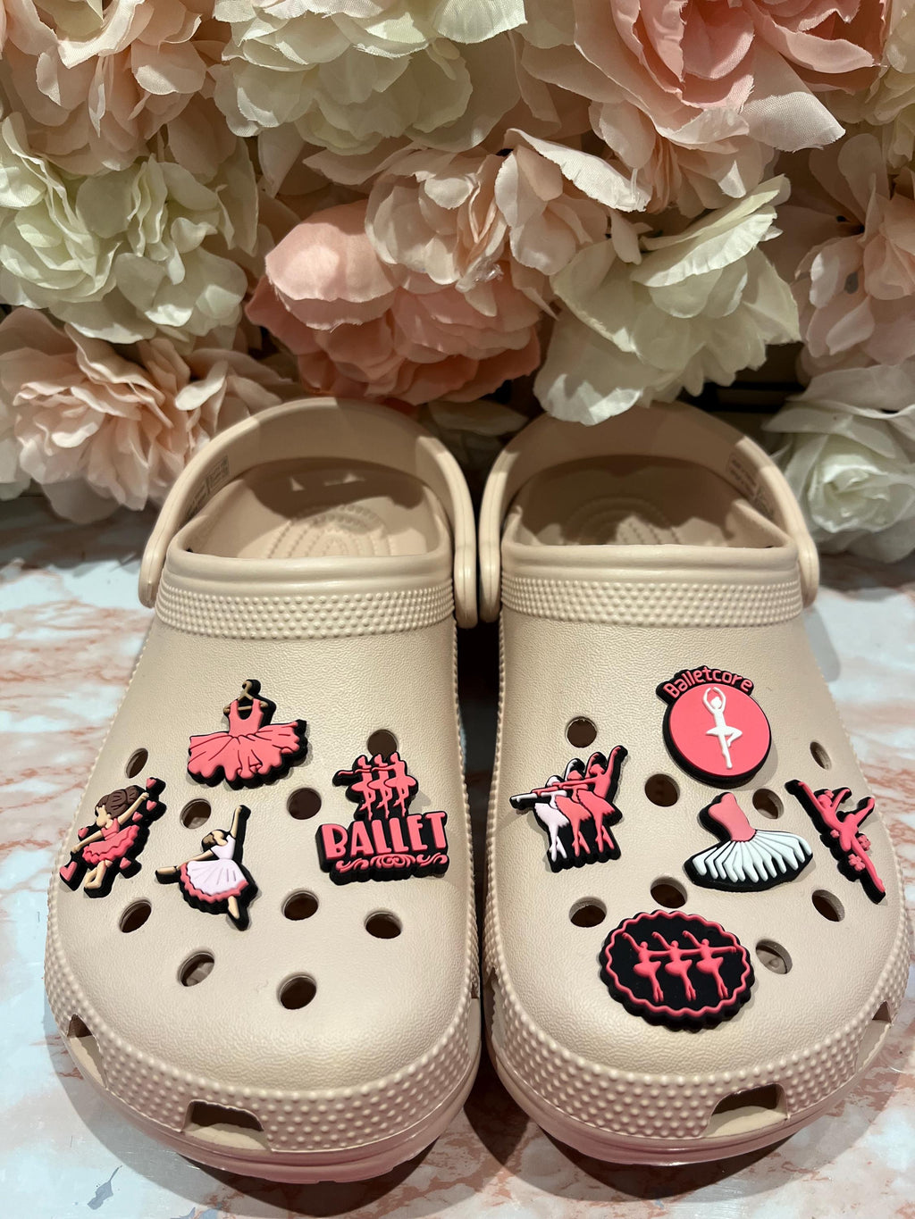 Ballet Croc Charms: Ballerina Dance Shoe Accessories, Set of 9