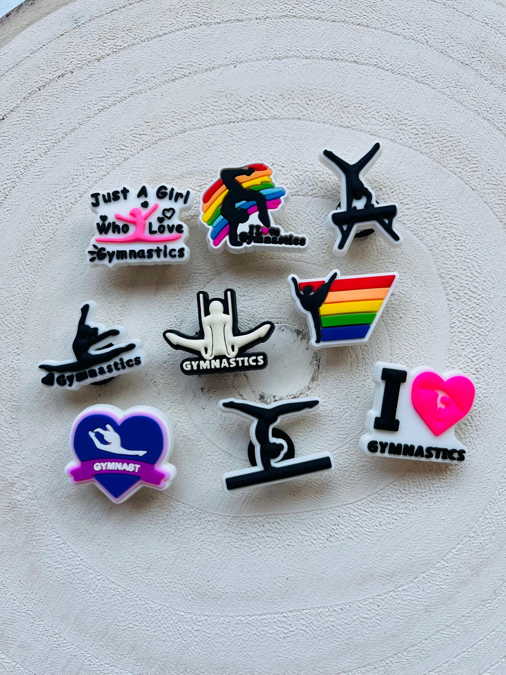 Set of 9 Gymnastics Croc Charms For Crocs Clog Shoe Fashion Accessories