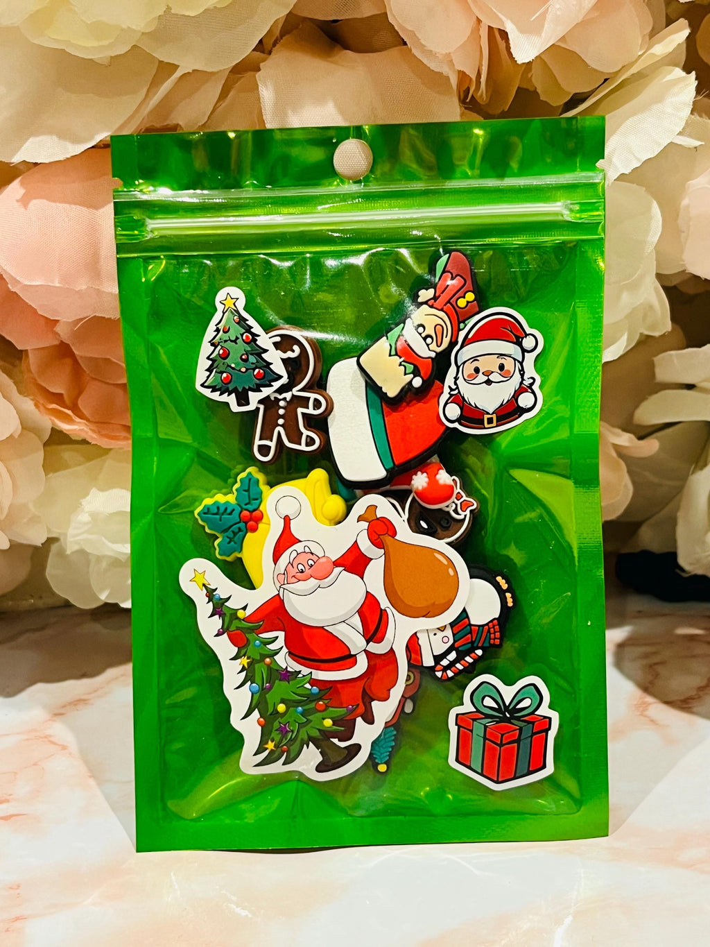 Set of 10 Random Christmas Clog Charms | Christmas Party Bags | Santa Croc Charms