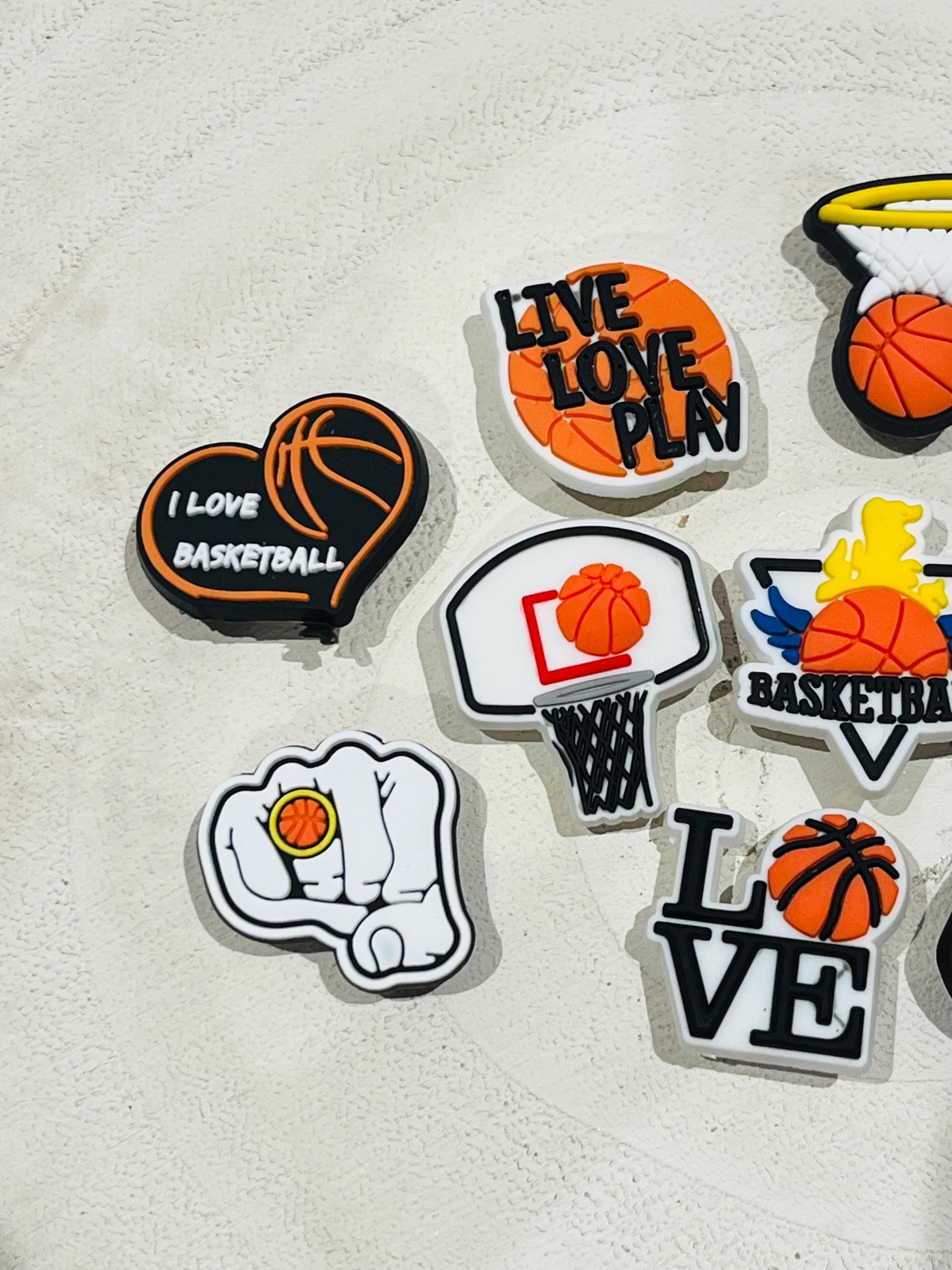 Basketball Croc Charms: Sport Shoe Clog Pins, Set of 10
