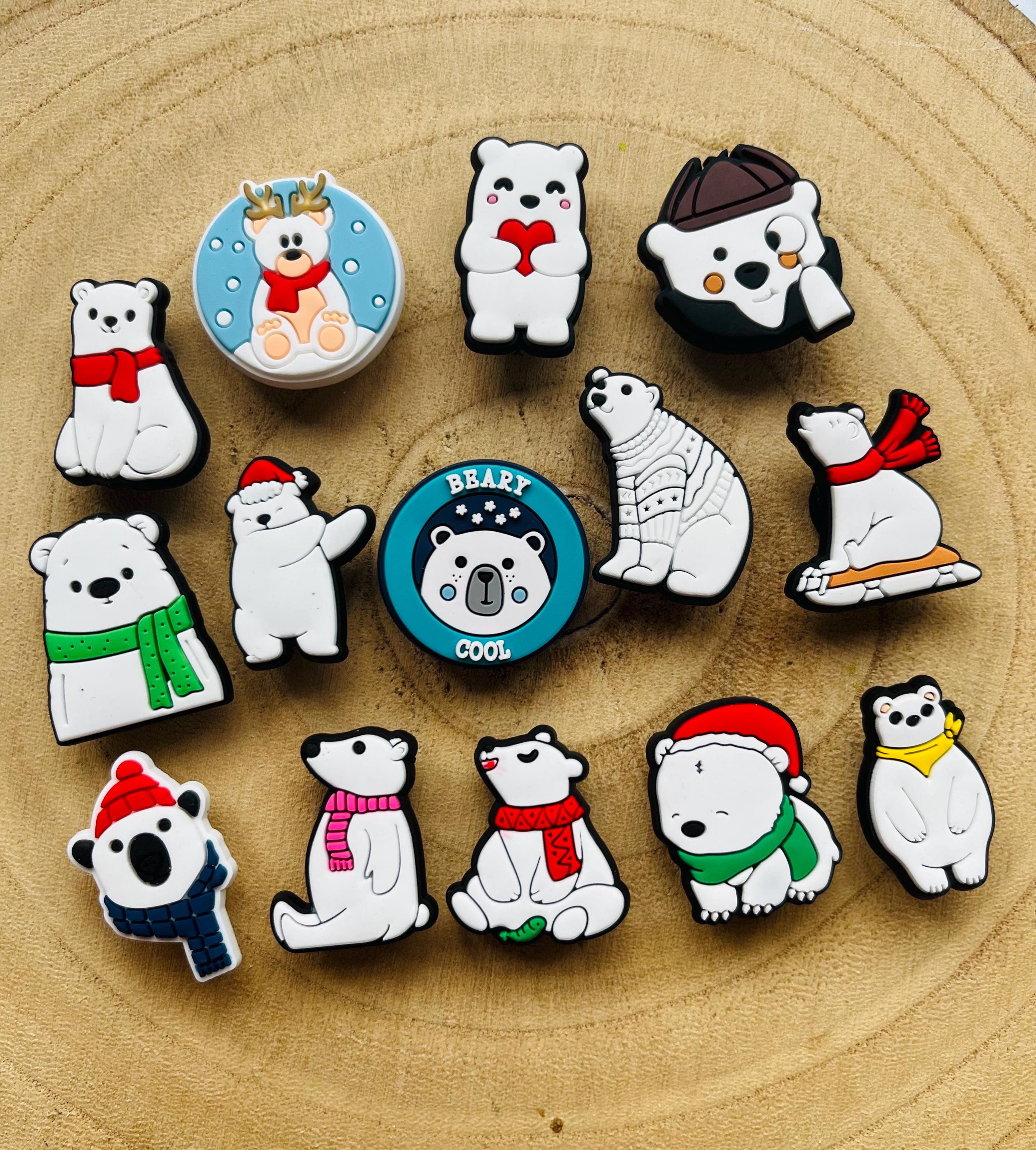 Polar Bear Croc Charms: Christmas Clog Accessories, 14-Piece Set