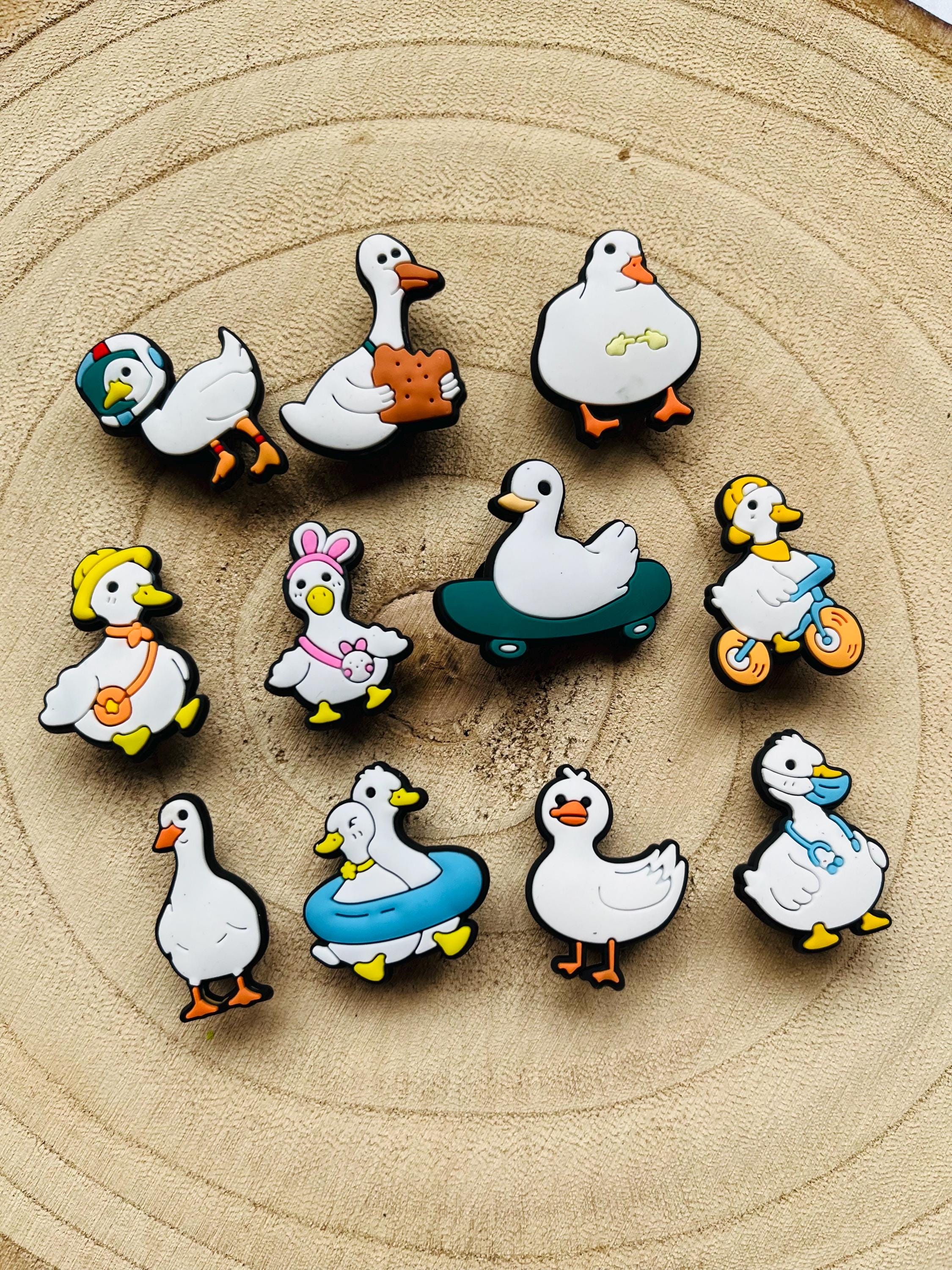 Duck Croc Charms: PVC Clog Shoe Accessories - Set of 11