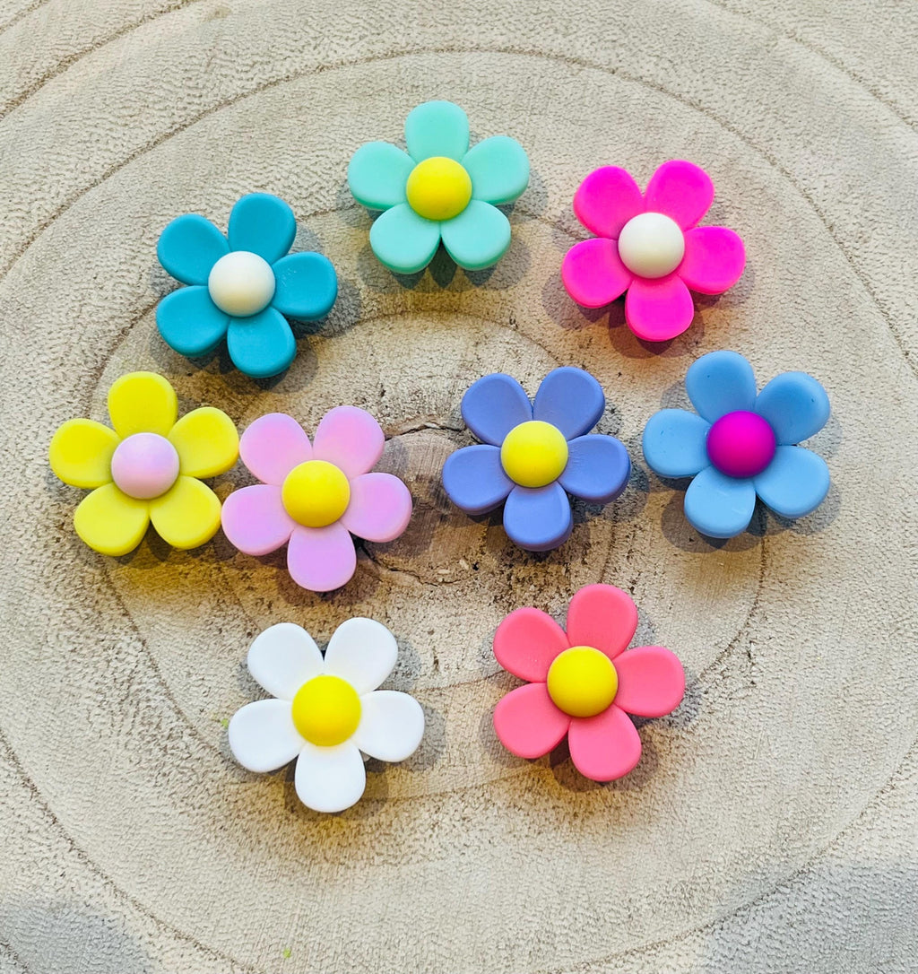 Multicolor Flower Croc Charms: Shoe Accessories, 9-Piece Set