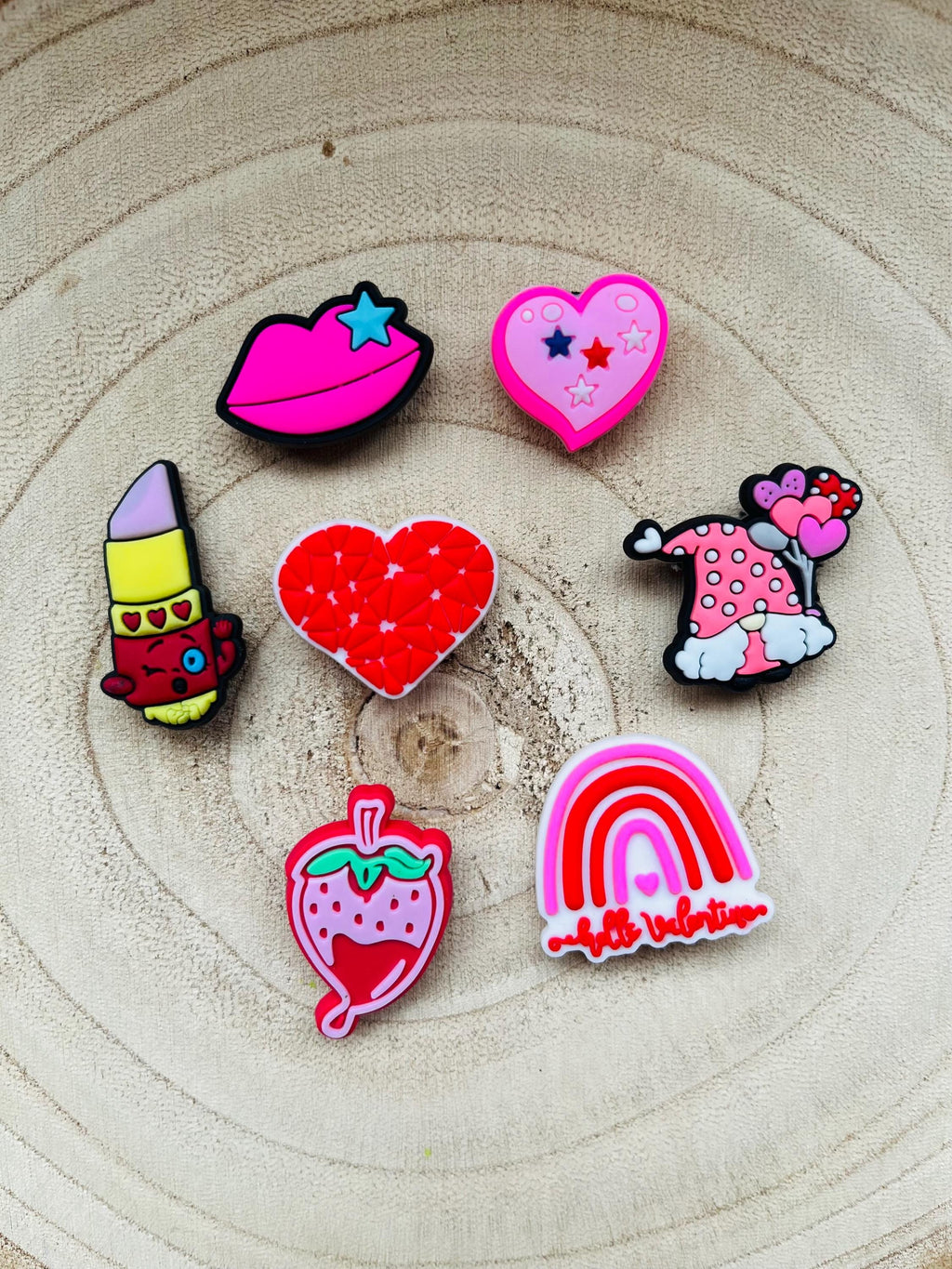 Pack of 7 Pink Croc Charms