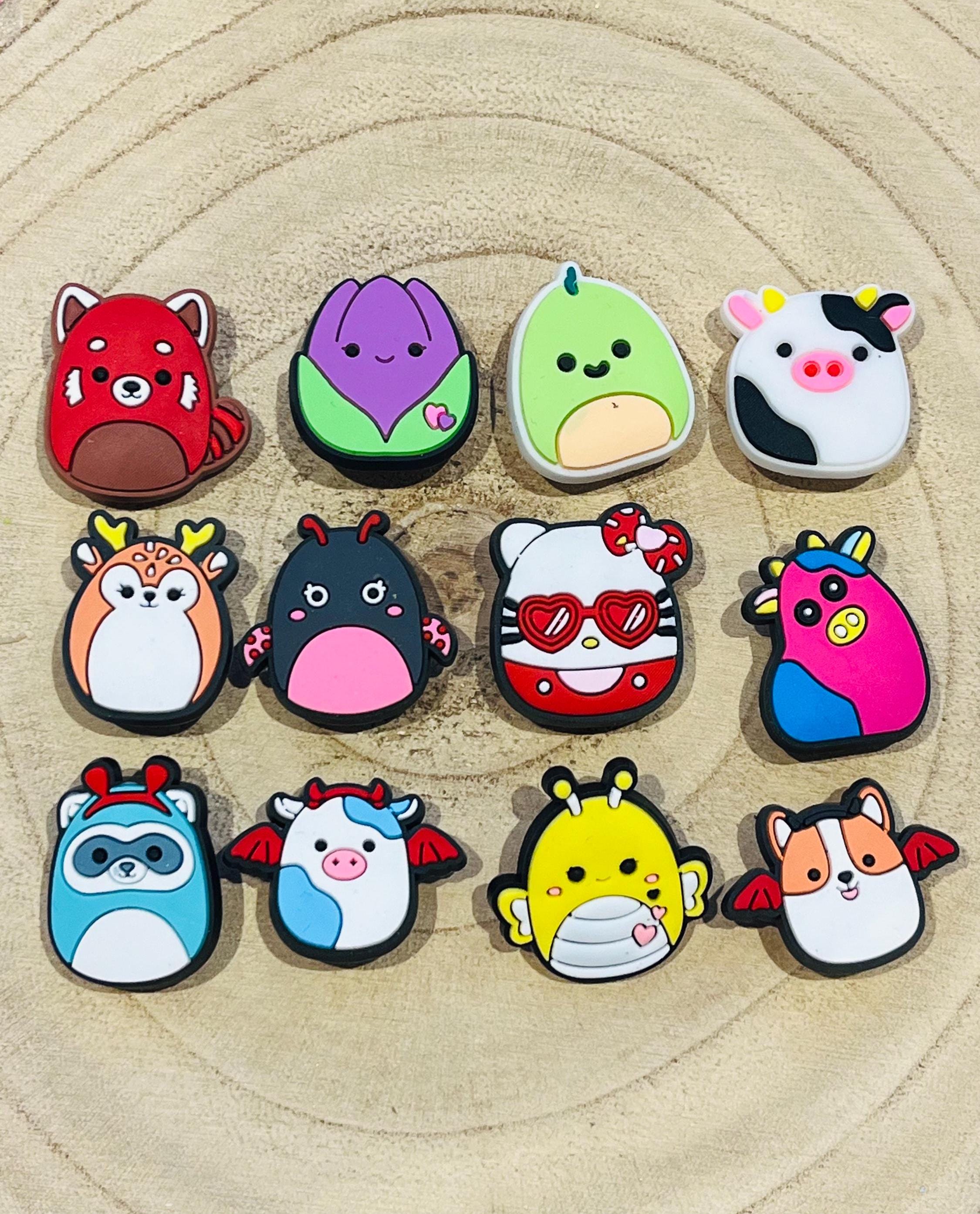 Squish Mellow Croc Charms: Animal Shoe Accessories - Set of 12