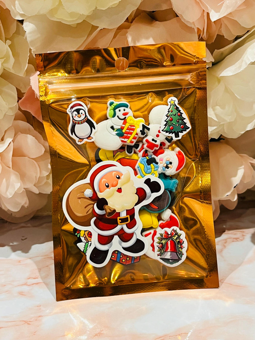 Set of 10 Random Christmas Clog Charms | Christmas Party Bags | Santa Croc Charms