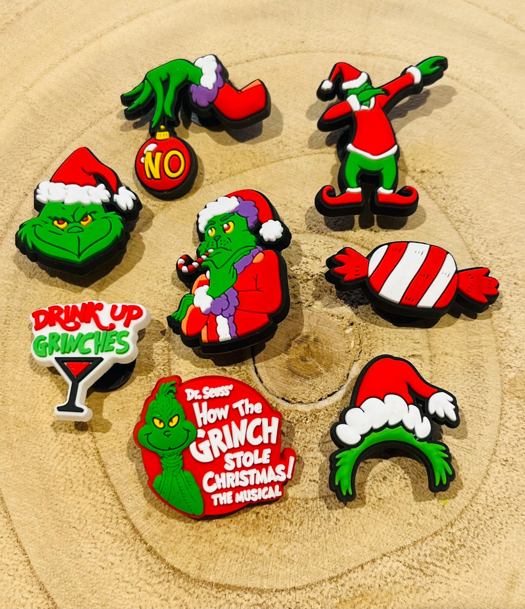 The Grinch Christmas Gifts Pack of 8 PVC Custom Shoe Accessories