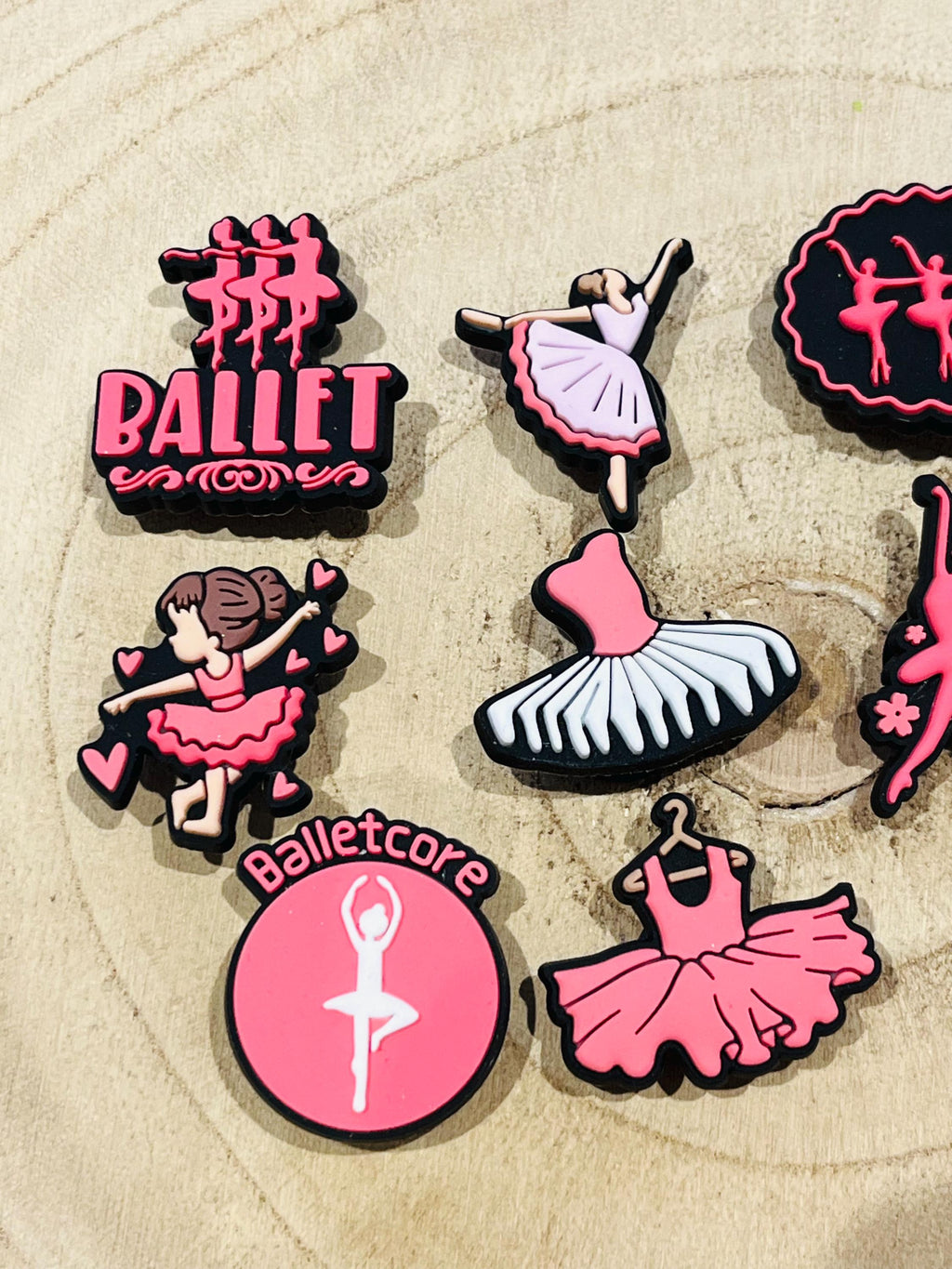 Ballet Croc Charms: Ballerina Dance Shoe Accessories, Set of 9