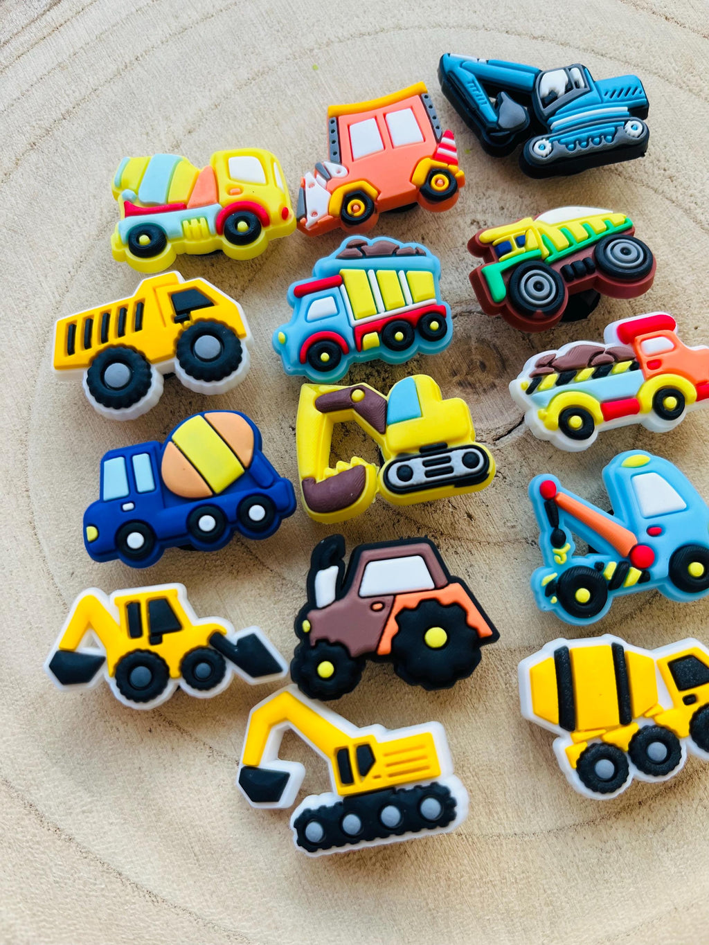 Construction Truck Croc Charms | Vehicle Shoe Decoration, 15 Pack