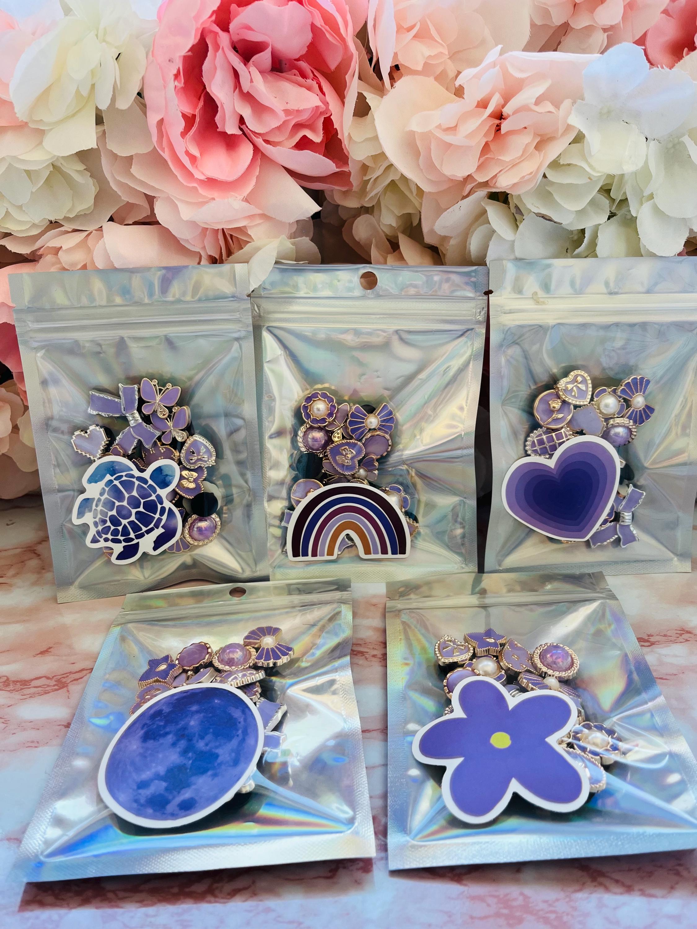 Lilac Pearl Croc Charms - Set of 16 - Purple Shoe Accessories