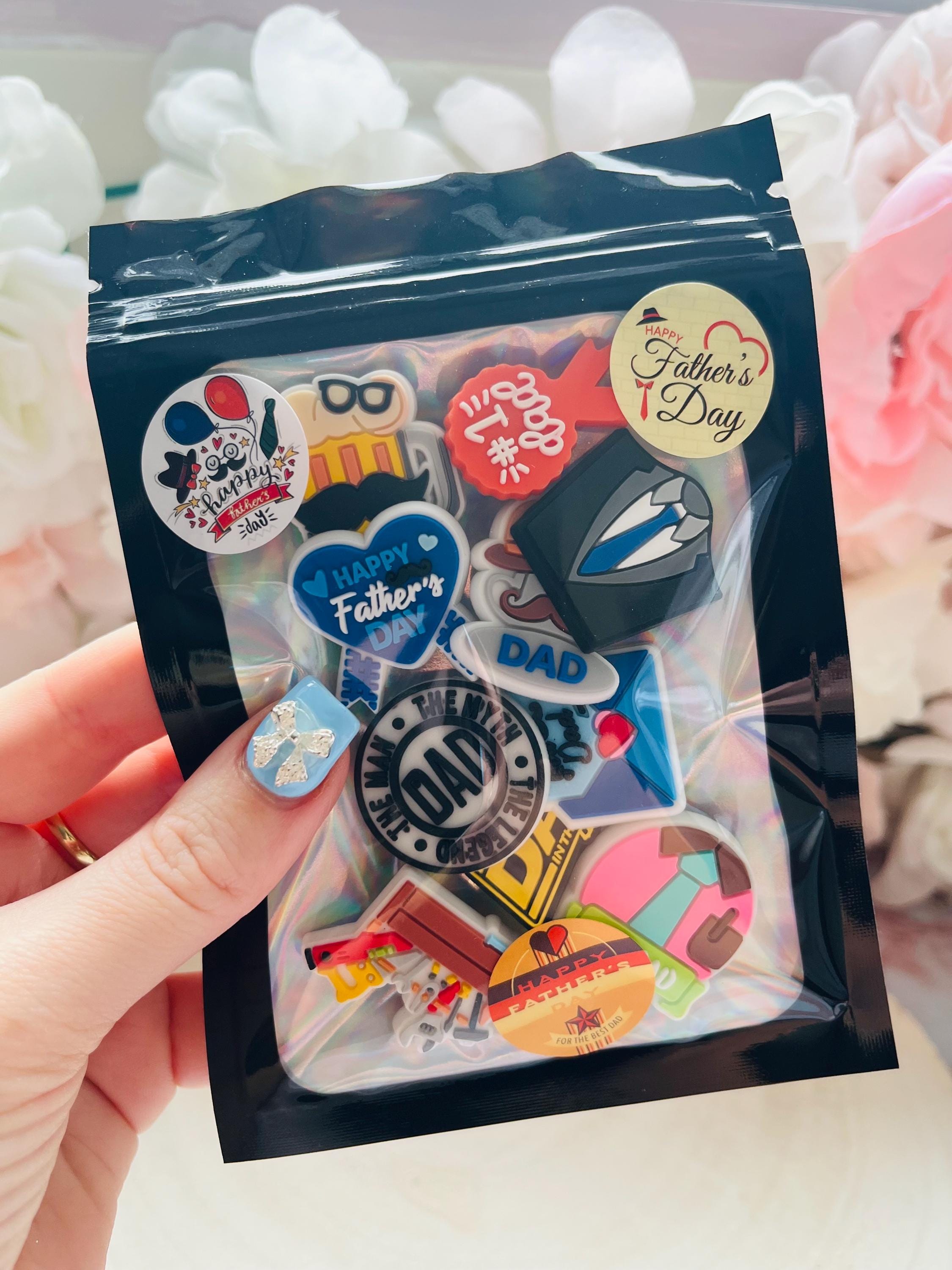 Father's Day Croc Charms: Dad PVC Shoe Decoration, Set of 10