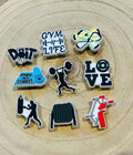 Fitness Gym Croc Charms - 9 Piece PVC Clog Charms