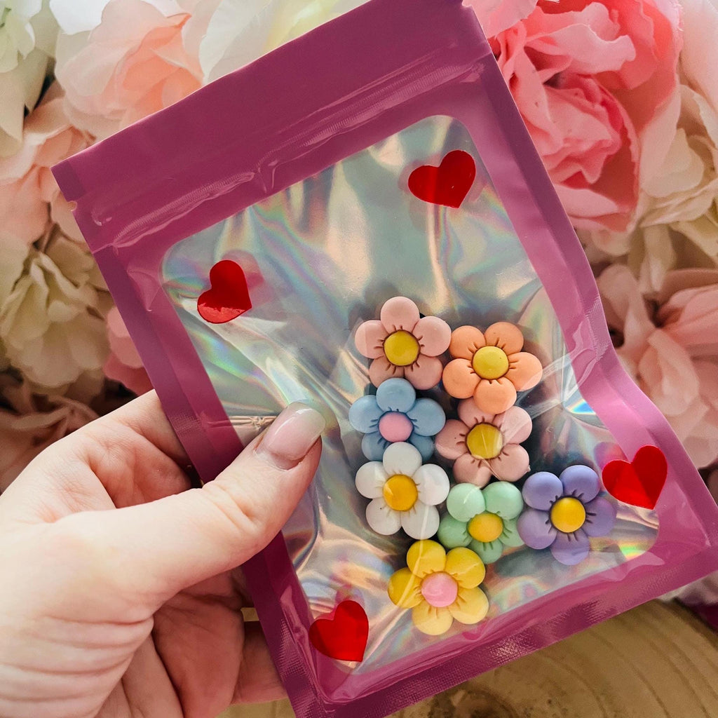 Pastel Flower Croc Charms - Set of 8 Girly Shoe Accessories