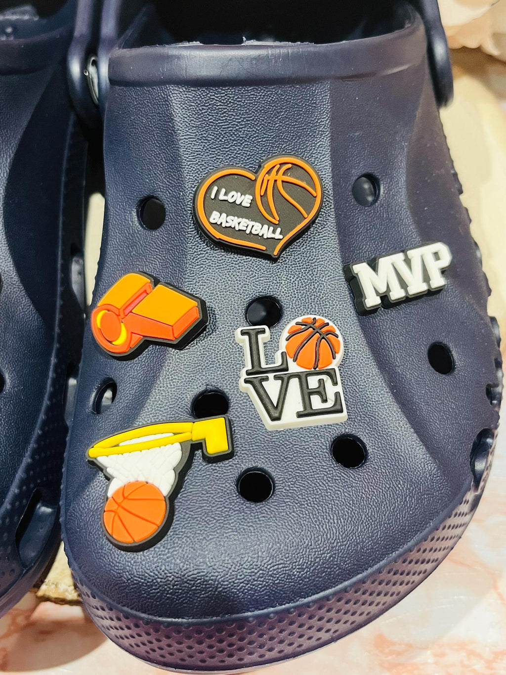 Basketball Croc Charms: Sport Shoe Clog Pins, Set of 10