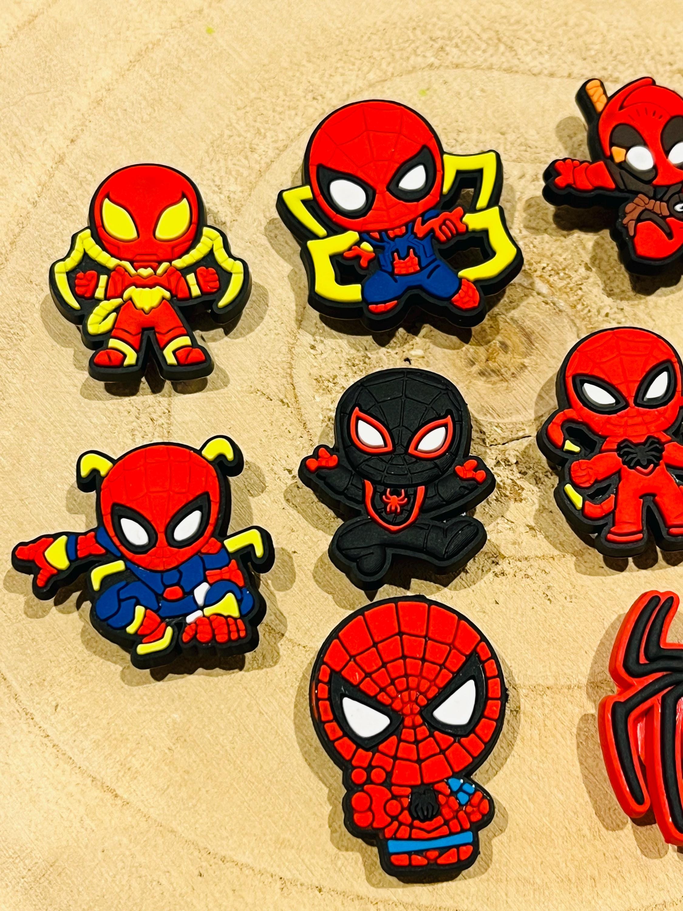 Set of 9 Marvel Spider-Man Superhero Croc Charms | Shoe Accessories Charms | Boys Holiday Croc Shoe Charms BUNDLE