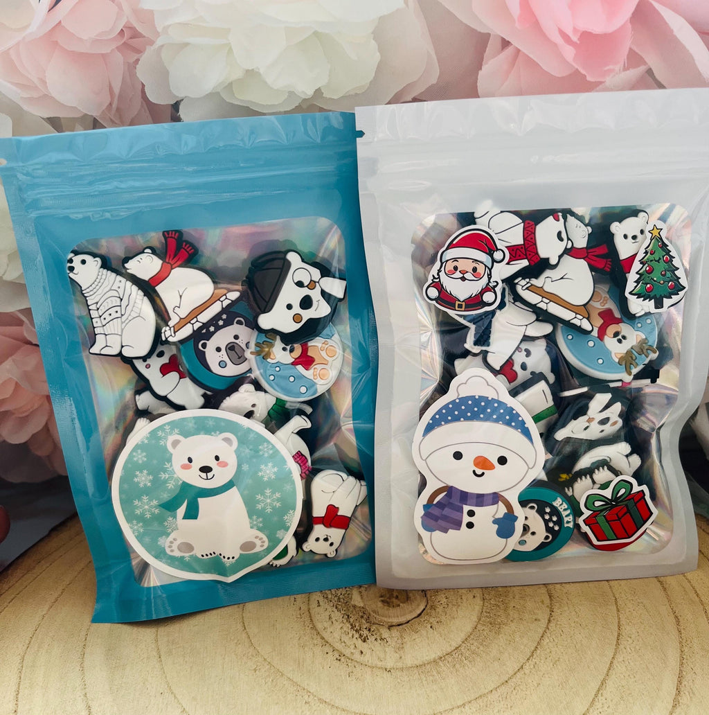 Polar Bear Croc Charms: Christmas Clog Accessories, 14-Piece Set