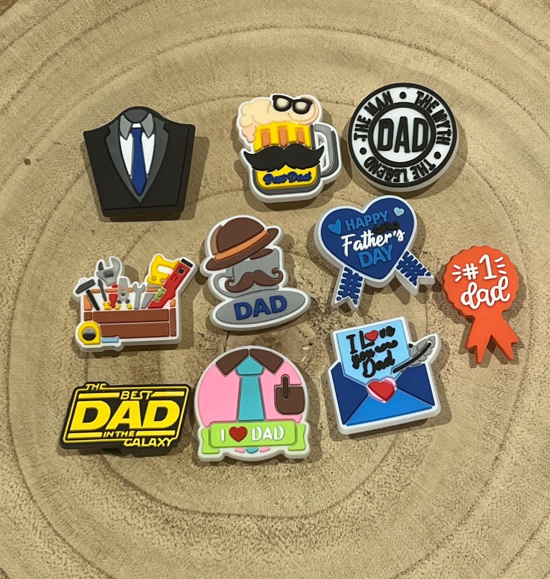 Fathers Day Gift Set Croc Charms Best Dad Pack of 10 Clog Charms Special Dad