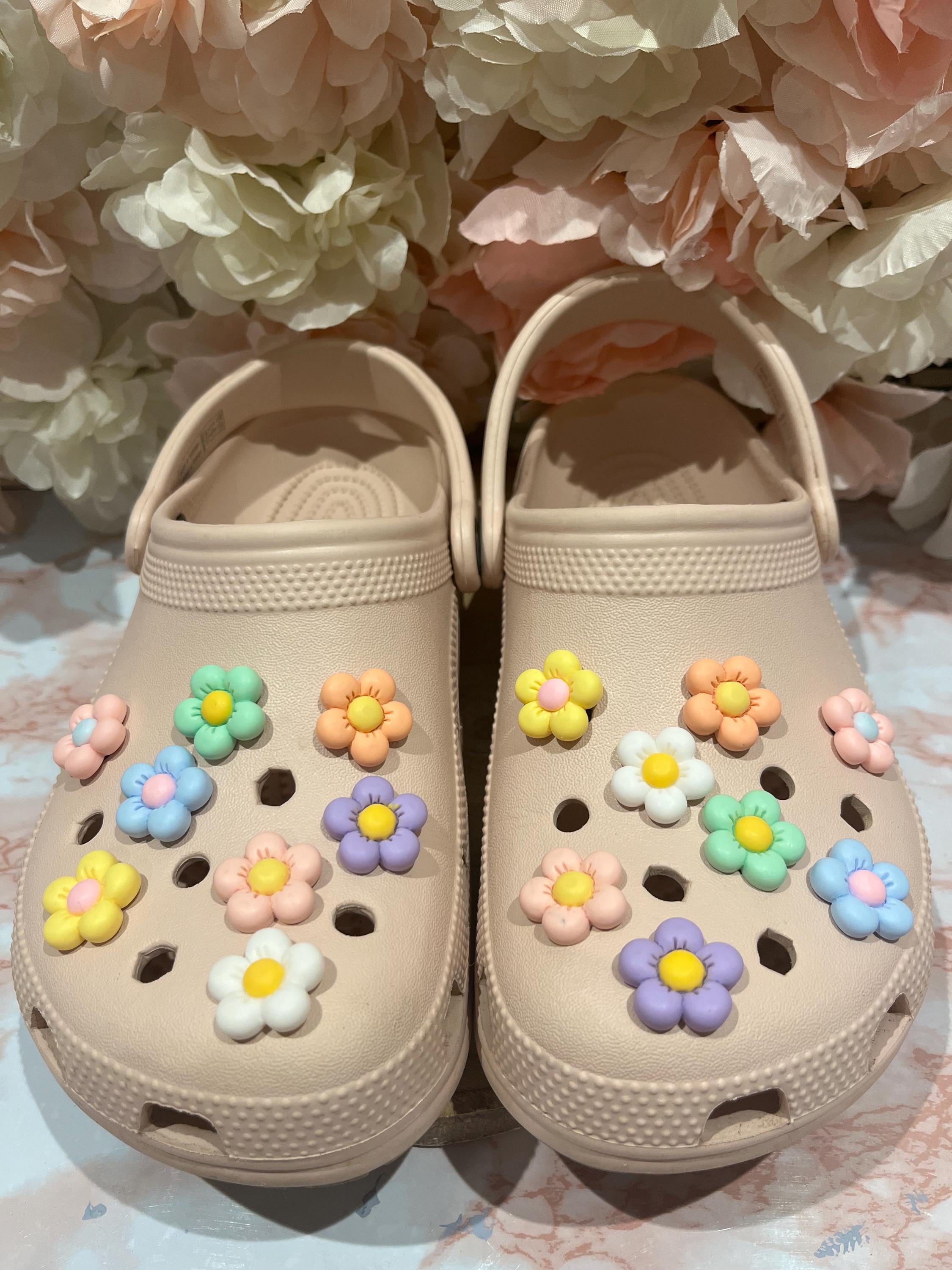 Pastel Flower Croc Charms - Set of 16 - Shoe Accessories