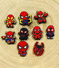 Set of 9 Marvel Spider-Man Superhero Croc Charms | Shoe Accessories Charms | Boys Holiday Croc Shoe Charms BUNDLE