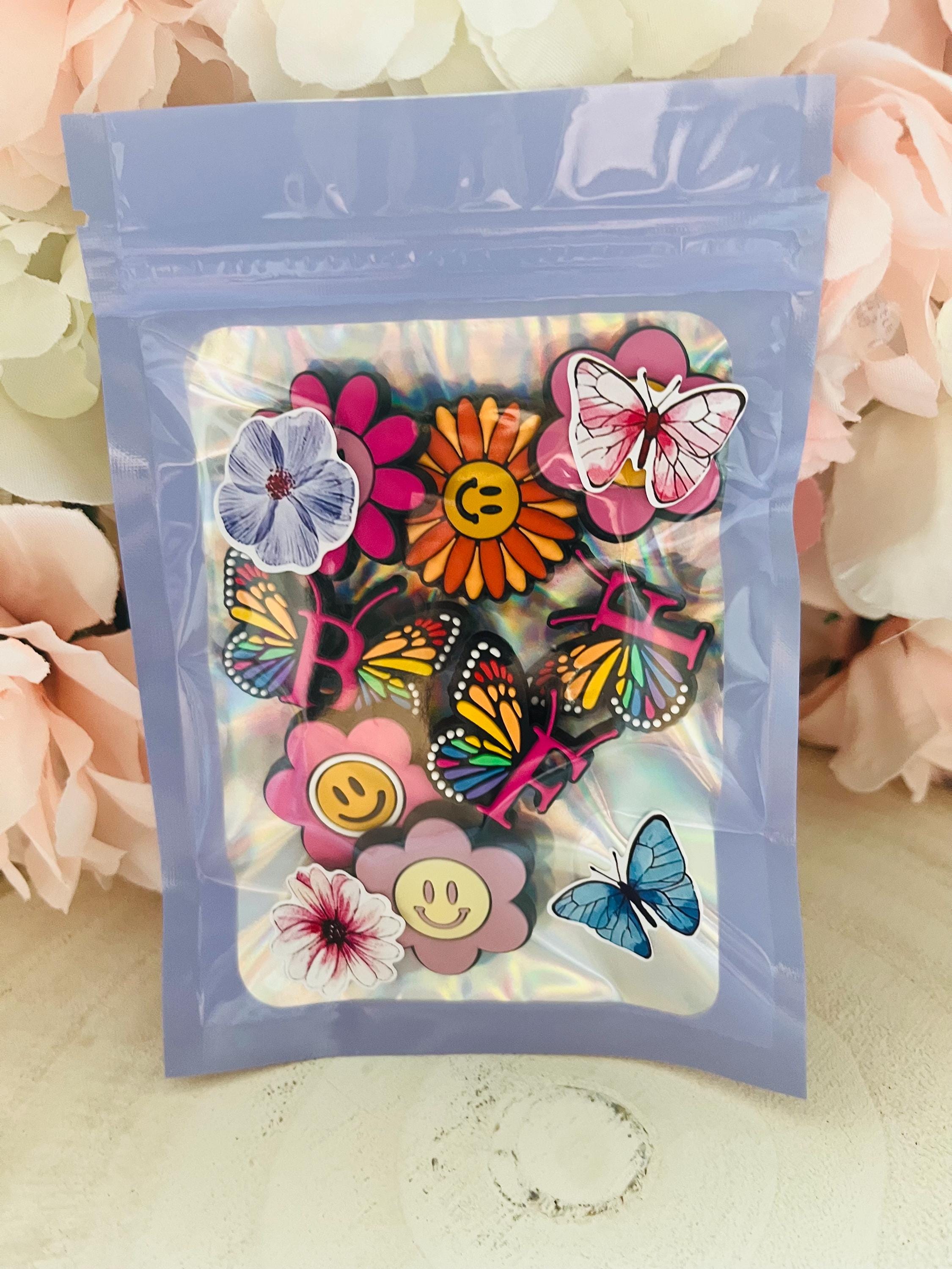 BFF Croc Charms: Flower & Butterfly Shoe Charms - Pack of 8