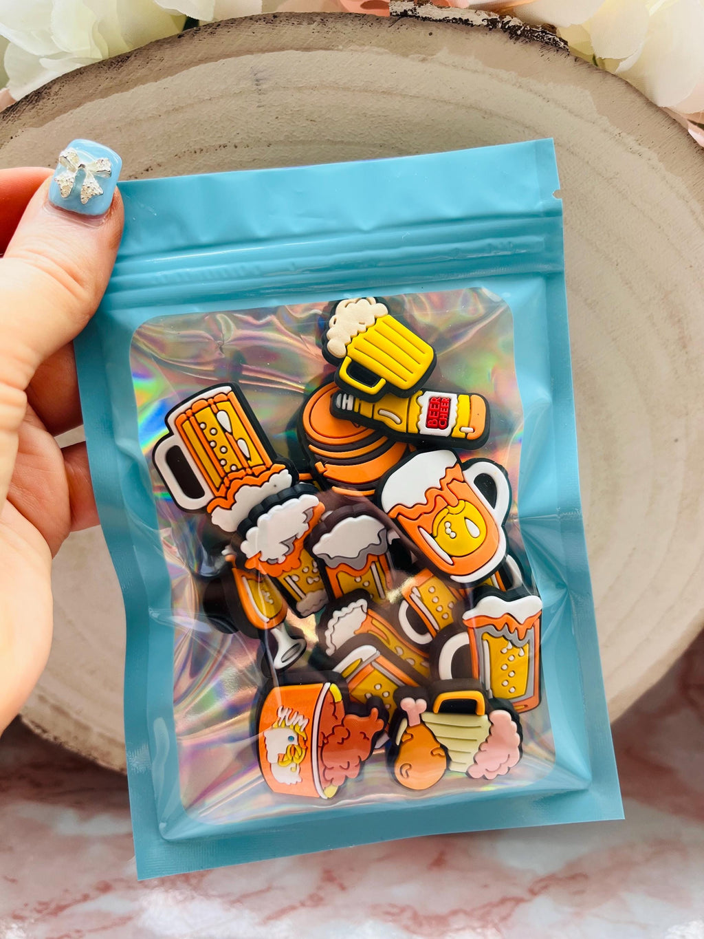 Beer Croc Charms: 15-Piece PVC Shoe Accessories