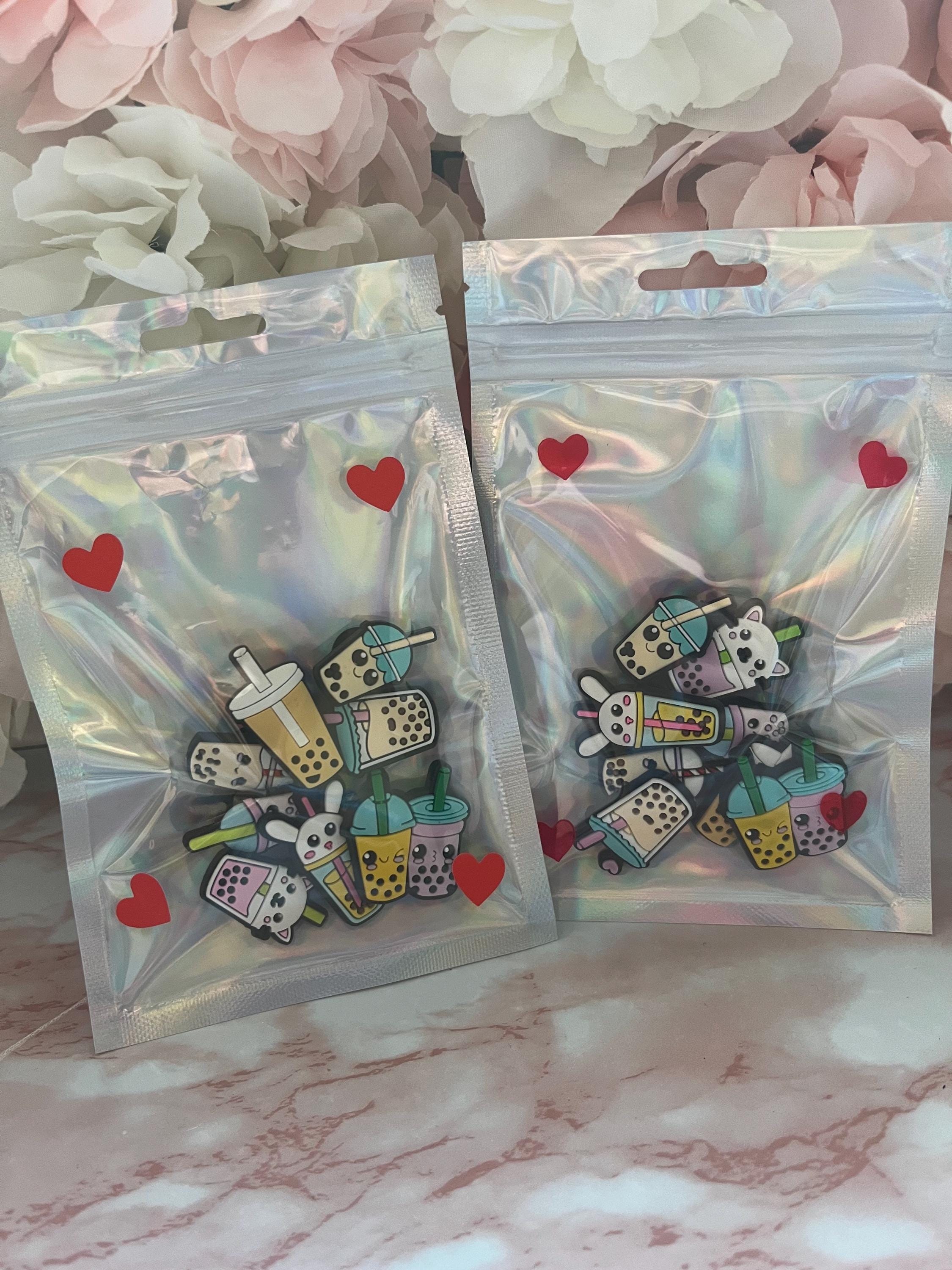 Pack of 8 Boba Bubble Tea Croc Charms | Croc Charm Bundle Sets