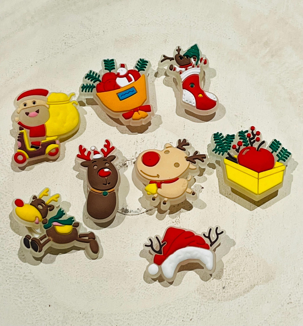Christmas Croc Charms: Festive PVC Shoe Decoration (Set of 8)