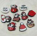 Christmas Penguin Croc Charms - Holiday PVC Shoe Decoration (10 Piece Set)