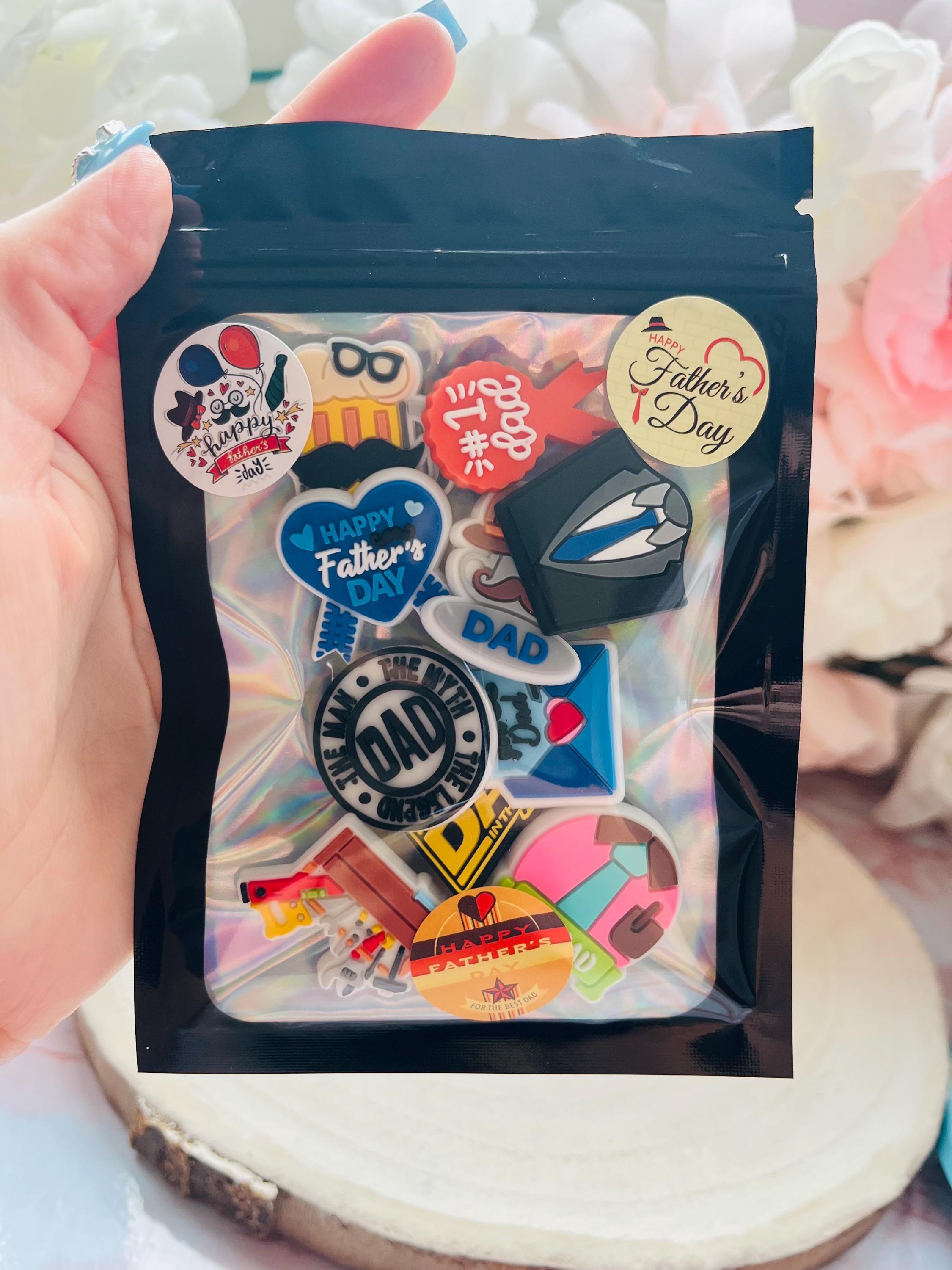 Father's Day Croc Charms: Dad PVC Shoe Decoration, Set of 10