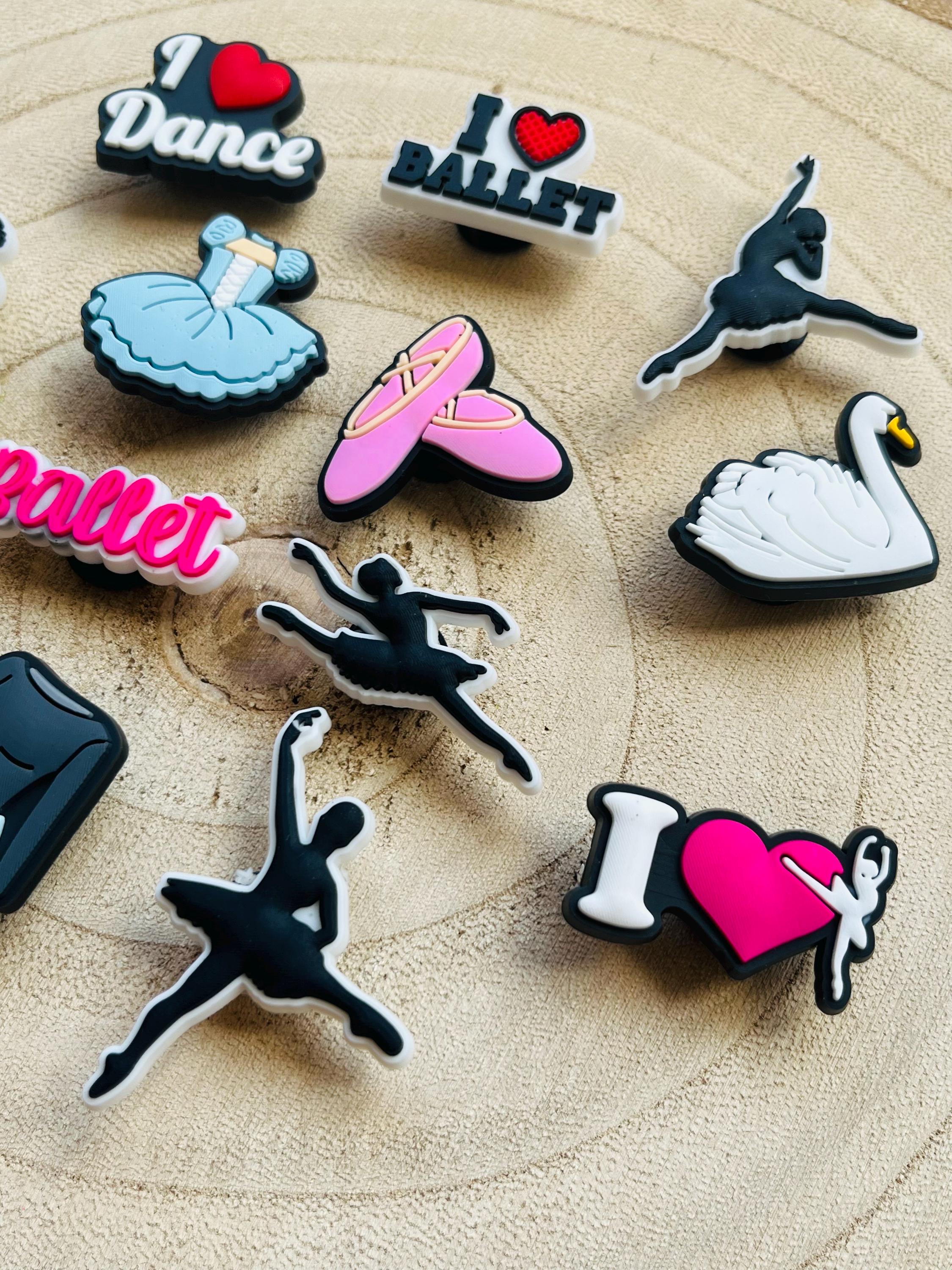 Ballet Croc Charms - Tutu Swan Ballerina Shoe Accessories - 12 Piece Set