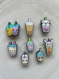Pack of 8 Boba Bubble Tea Croc Charms | Croc Charm Bundle Sets