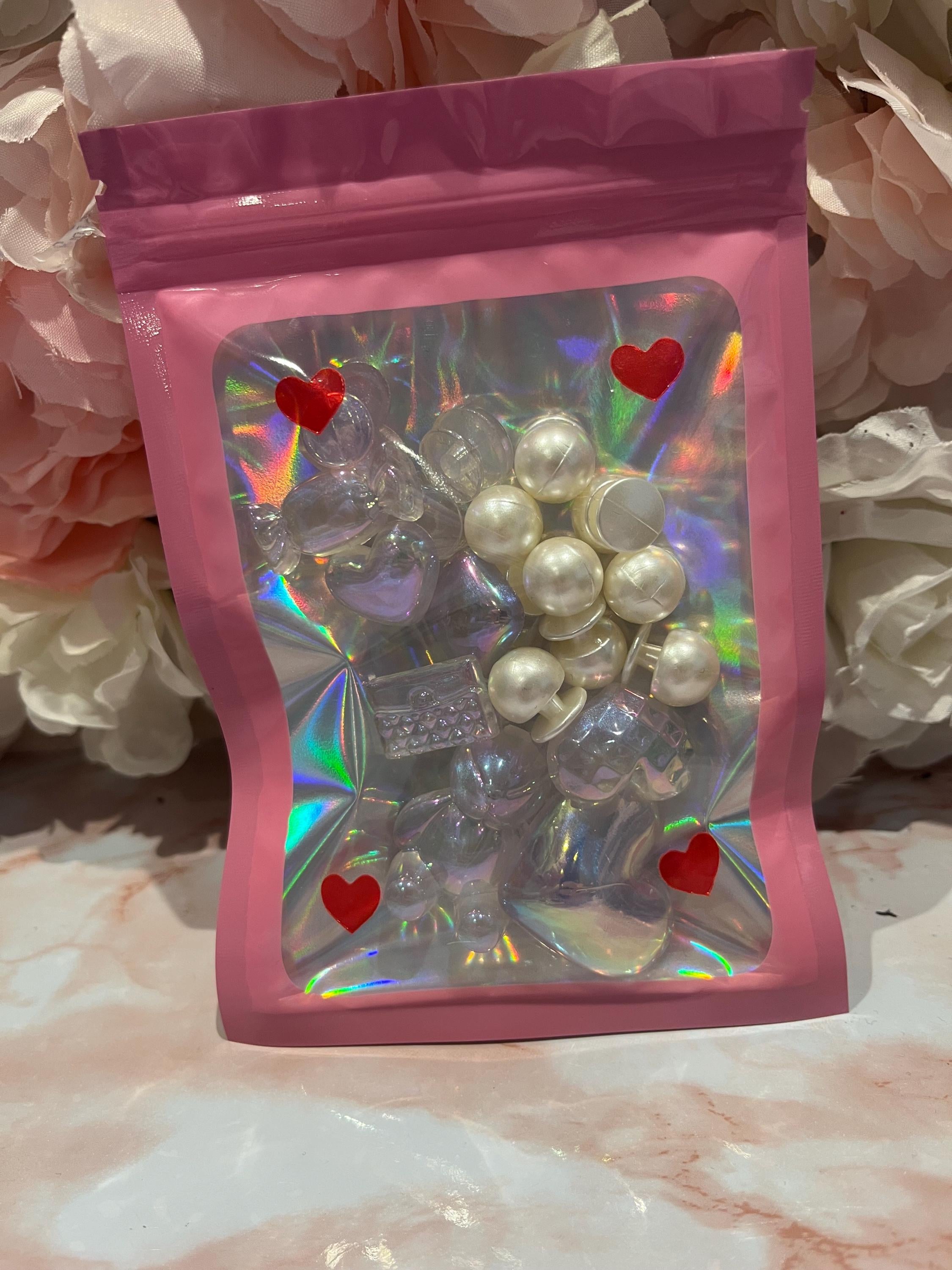 Set of 18 Complete Set Croc Charms Pearls Teddy Bear Diamond Girls Shoe Accessories