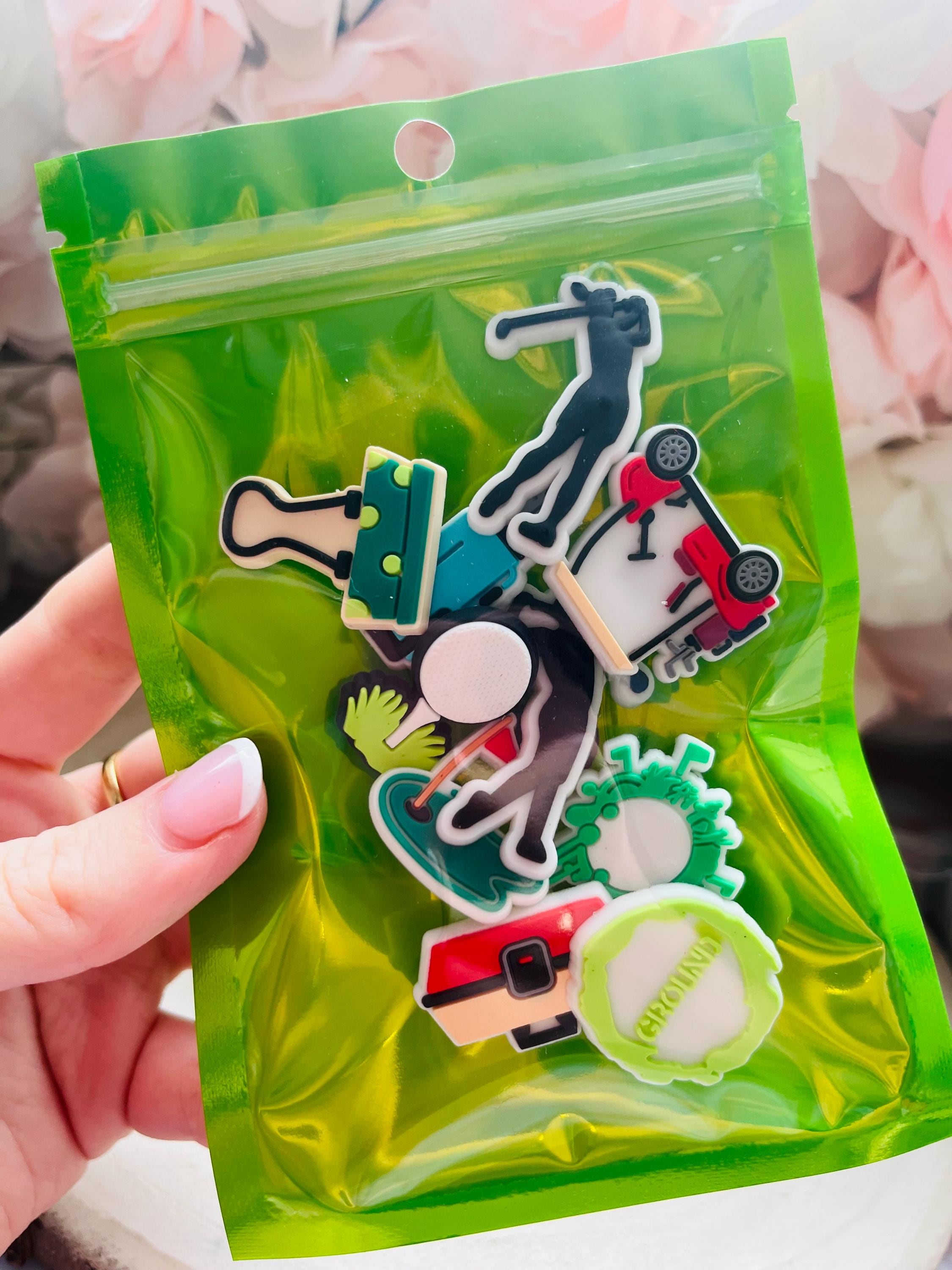 Golf Croc Charms: PVC Shoe Decoration Set (10 Piece)